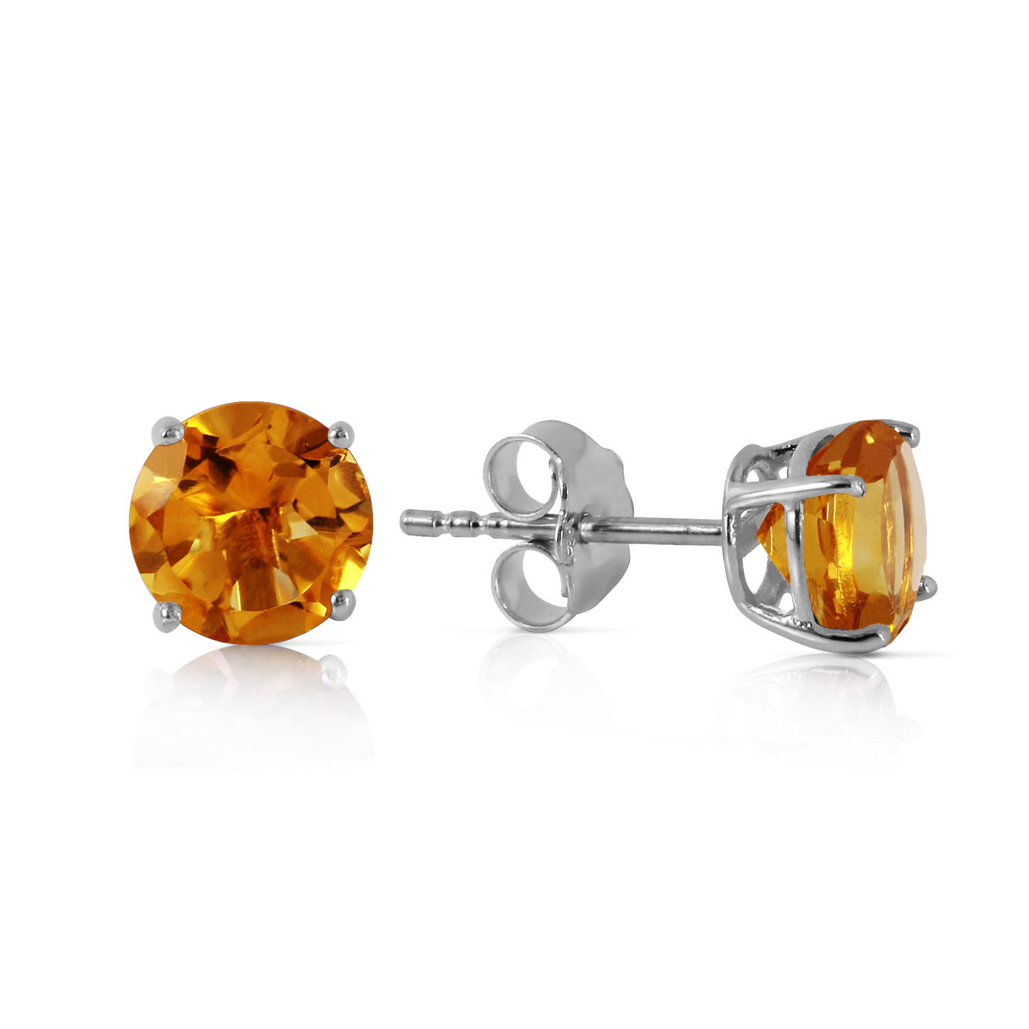 0.95 CTW 14K Solid White Gold Time And Tenderness Citrine Earrings