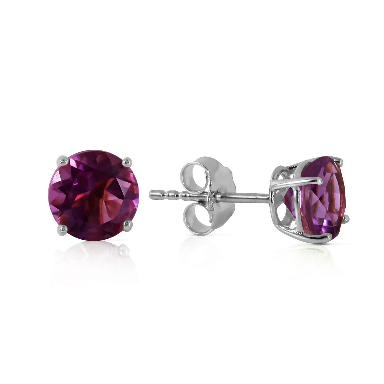 0.95 CTW 14K Solid White Gold Close To Paradise Amethyst Earrings