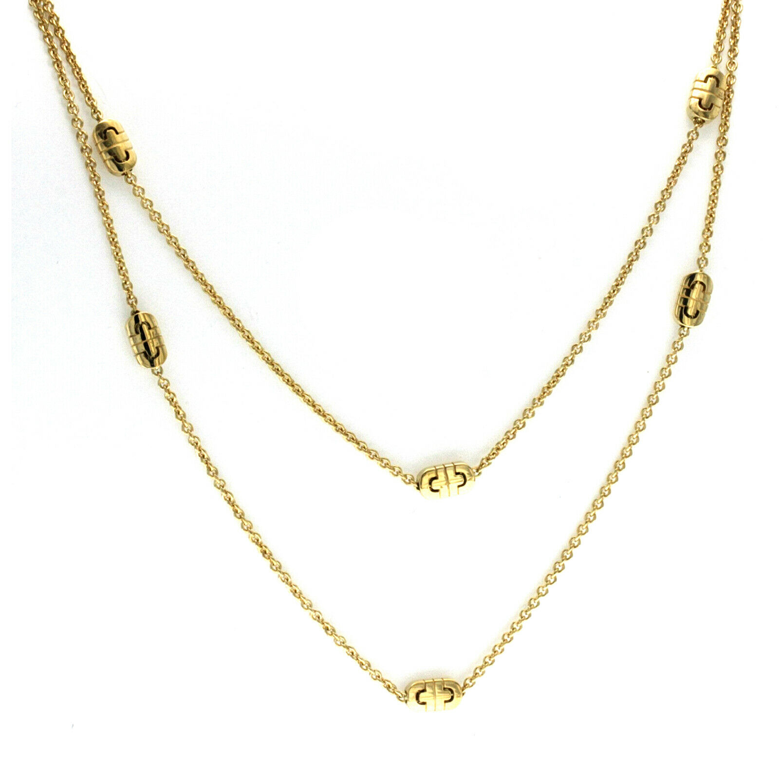 Authentic Bulgari Bvlgari 18K Yellow Gold Parentesi Necklace Size 35"