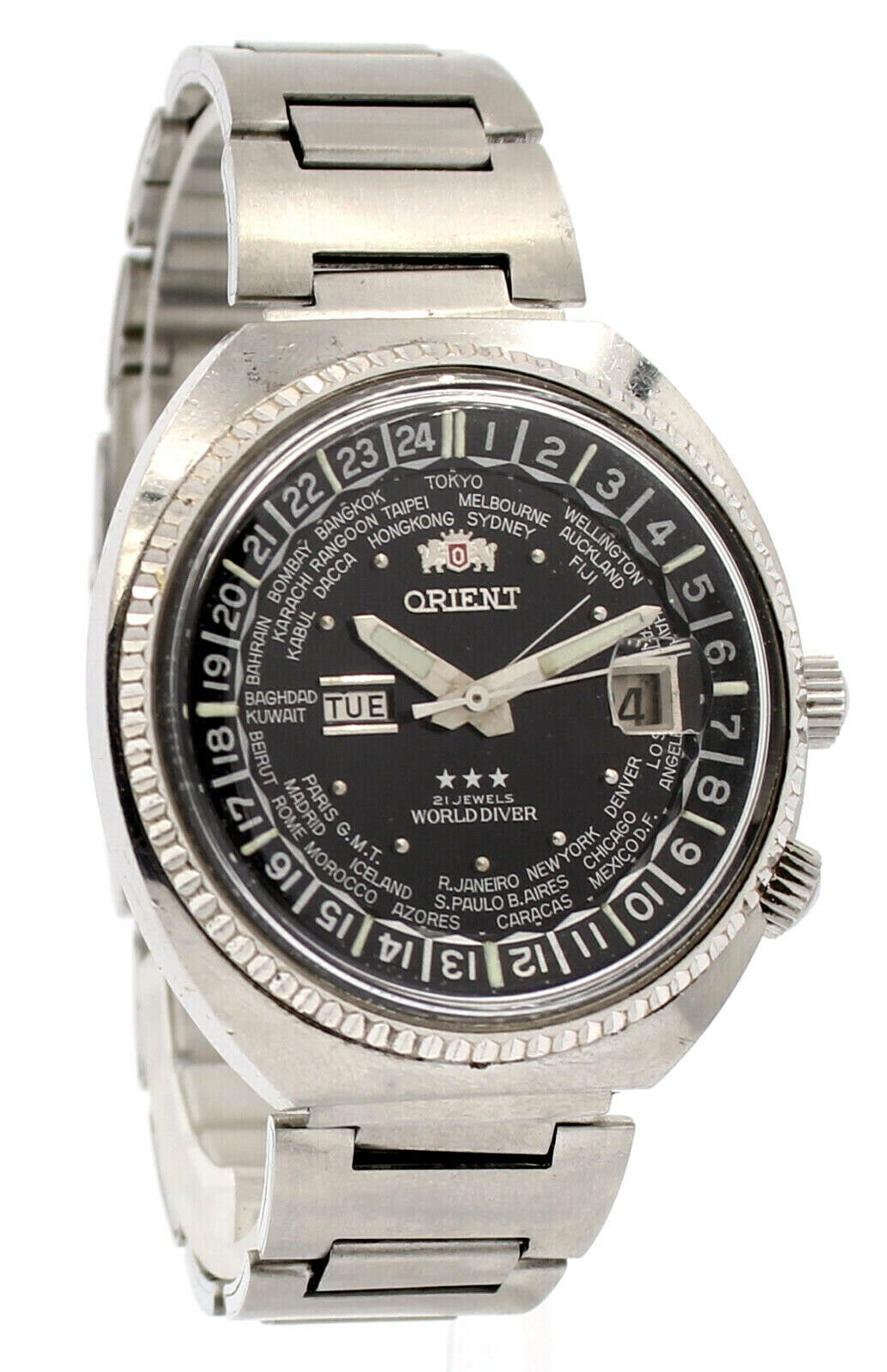 ORIENT WORLD DIVER 3 Star 21 Jewels Automatic Steel 44mm Vintage Men's Watch