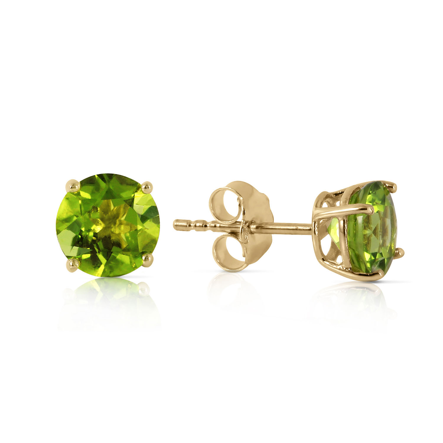 0.95 CTW 14K Solid Gold Fire And Determination Peridot Earrings