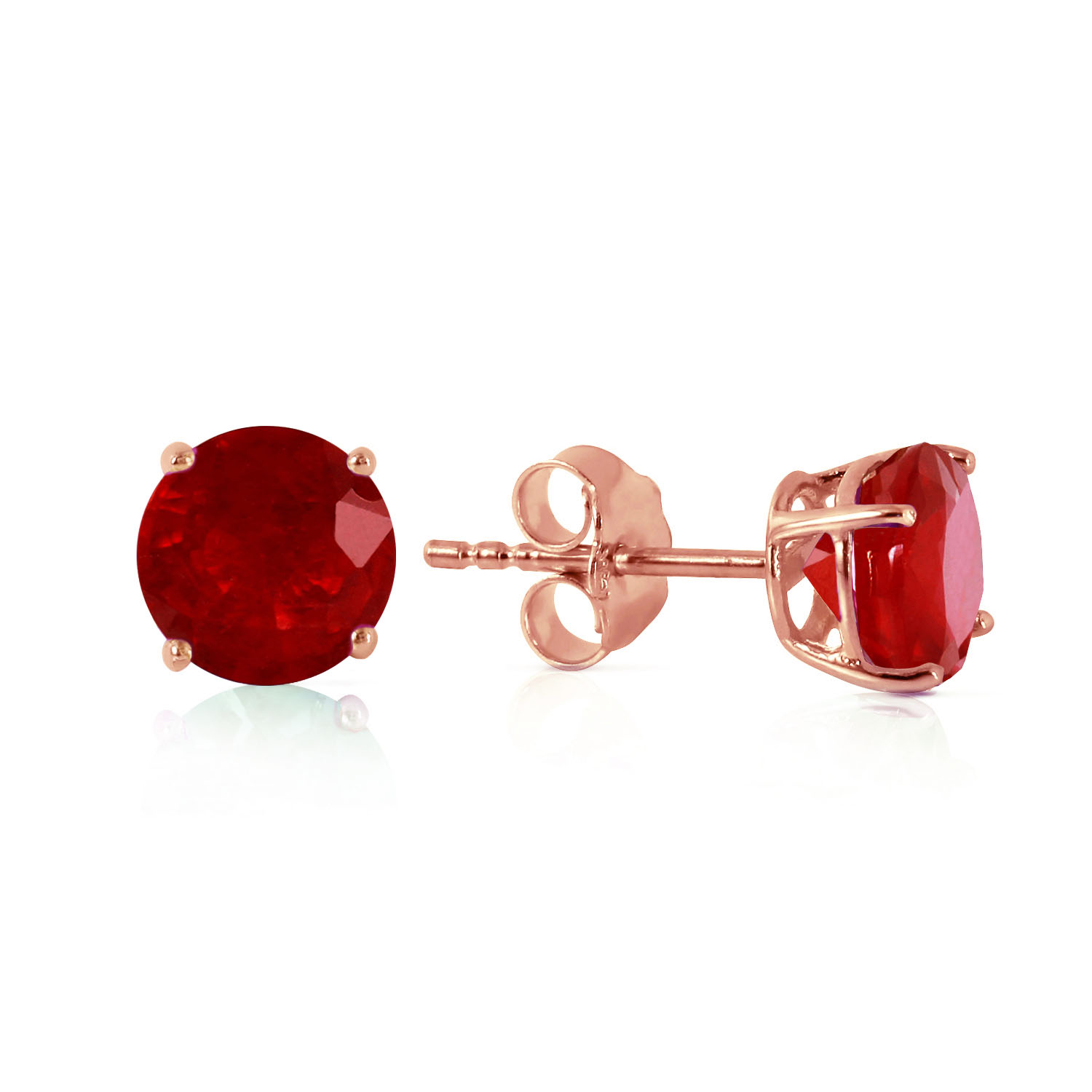 0.95 CTW 14K Solid Rose Gold Petite Ruby Stud Earrings
