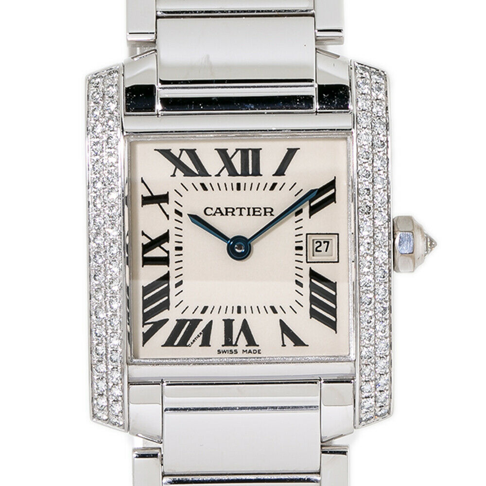 Cartier Tank Francaise   White Gold FactoryDiamond  25x30m