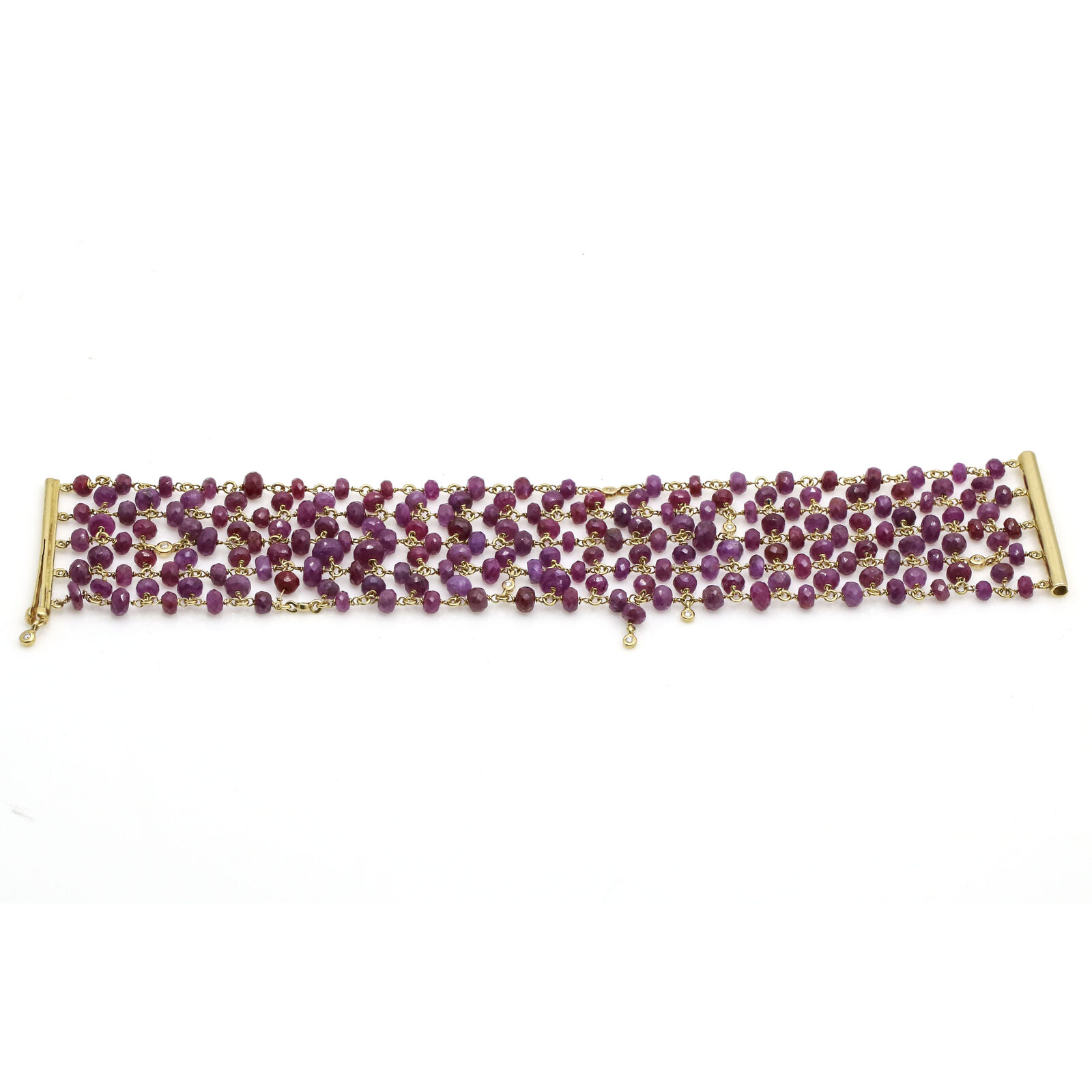 H. Stern Ruby Diamond Mesh Bracelet in 18k Yellow Gold