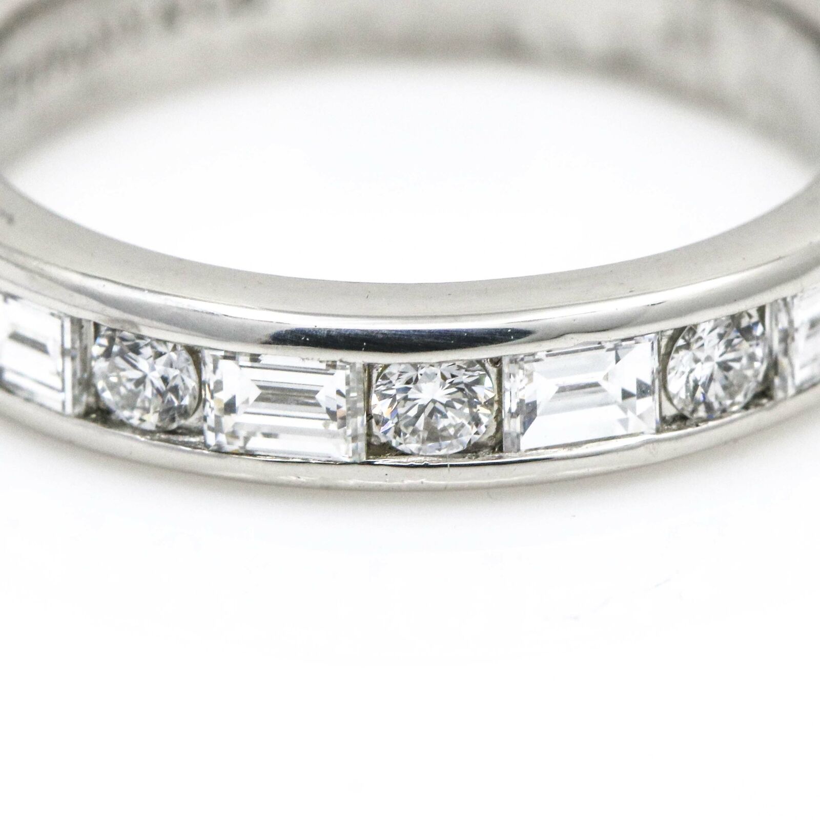 Tiffany  Co. Women's Round Baguette Diamond Band Ring in Platinum Size 5