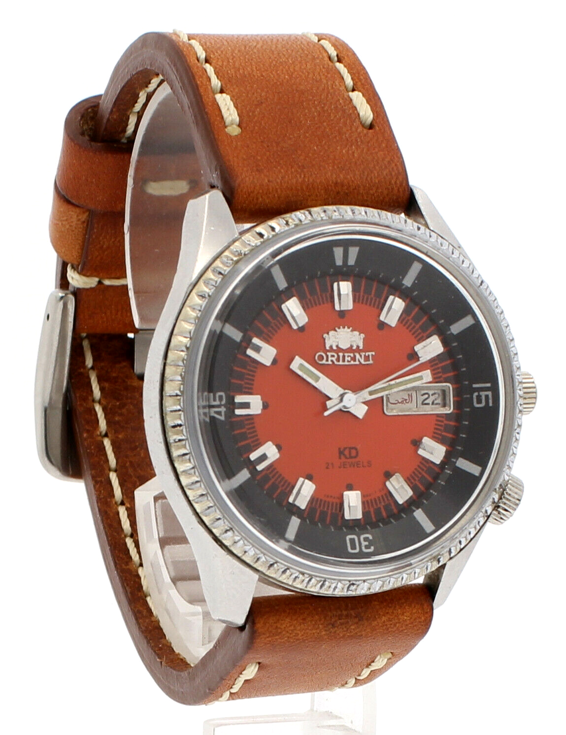 Orient KING DIVER Automatic Watch KD 21 JEWELS Japan Orange Dial