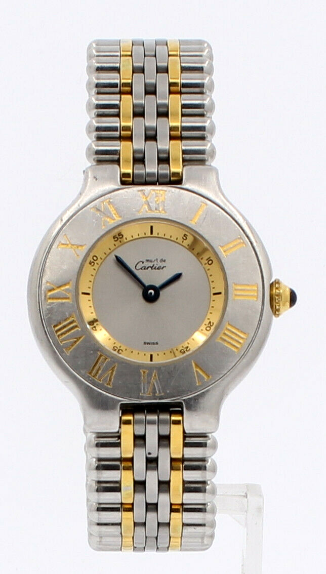 Ladies CARTIER Must De Cartier 21 Steel and Gold Round Dress Watch