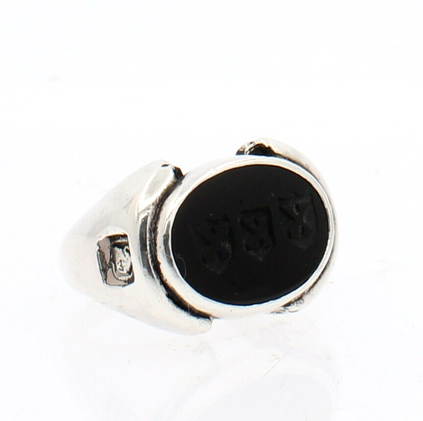 Vass Ludacer "xxx" Onyx Sterling Silver 925 Signet Men's Ring Size 10