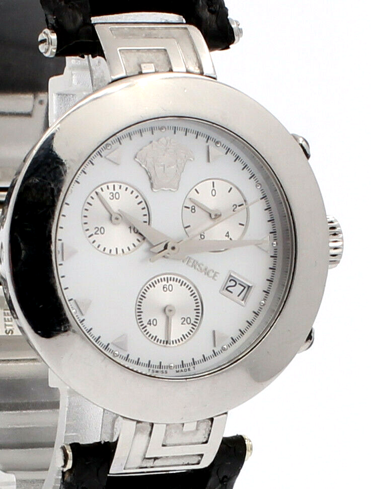 Versace XLC 99 Chronograph Quartz White MOP 37mm Watch | Versace