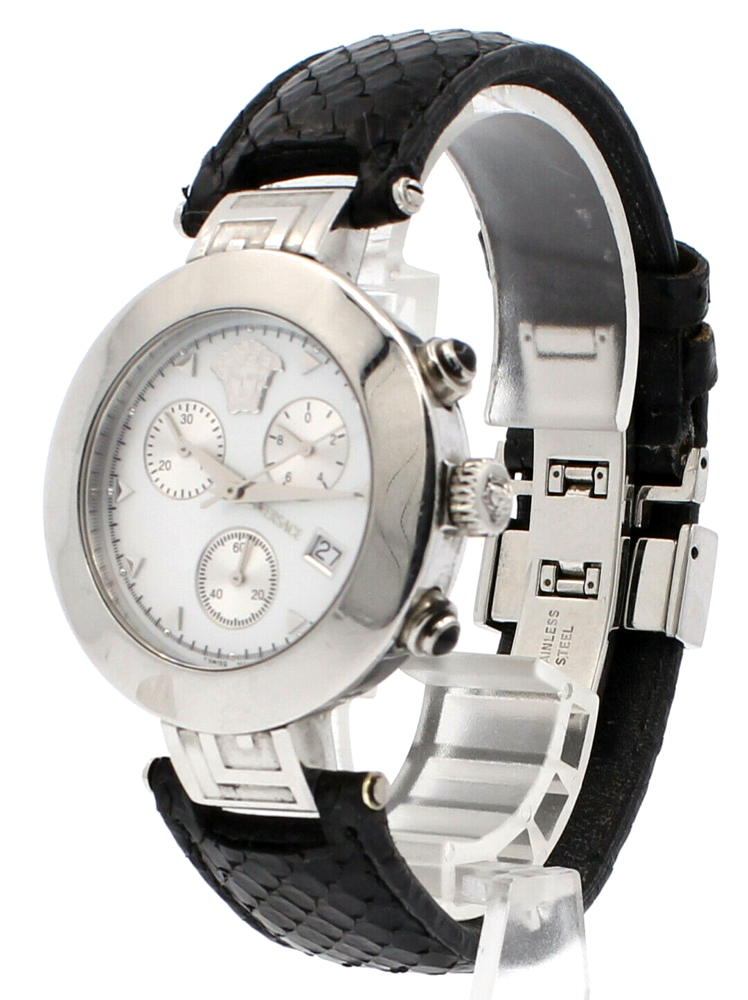 ♥ヴィンテージ品♥ VERSACE クロノグラフ ステンレススチール ULC99 luxury-men-versace-used-