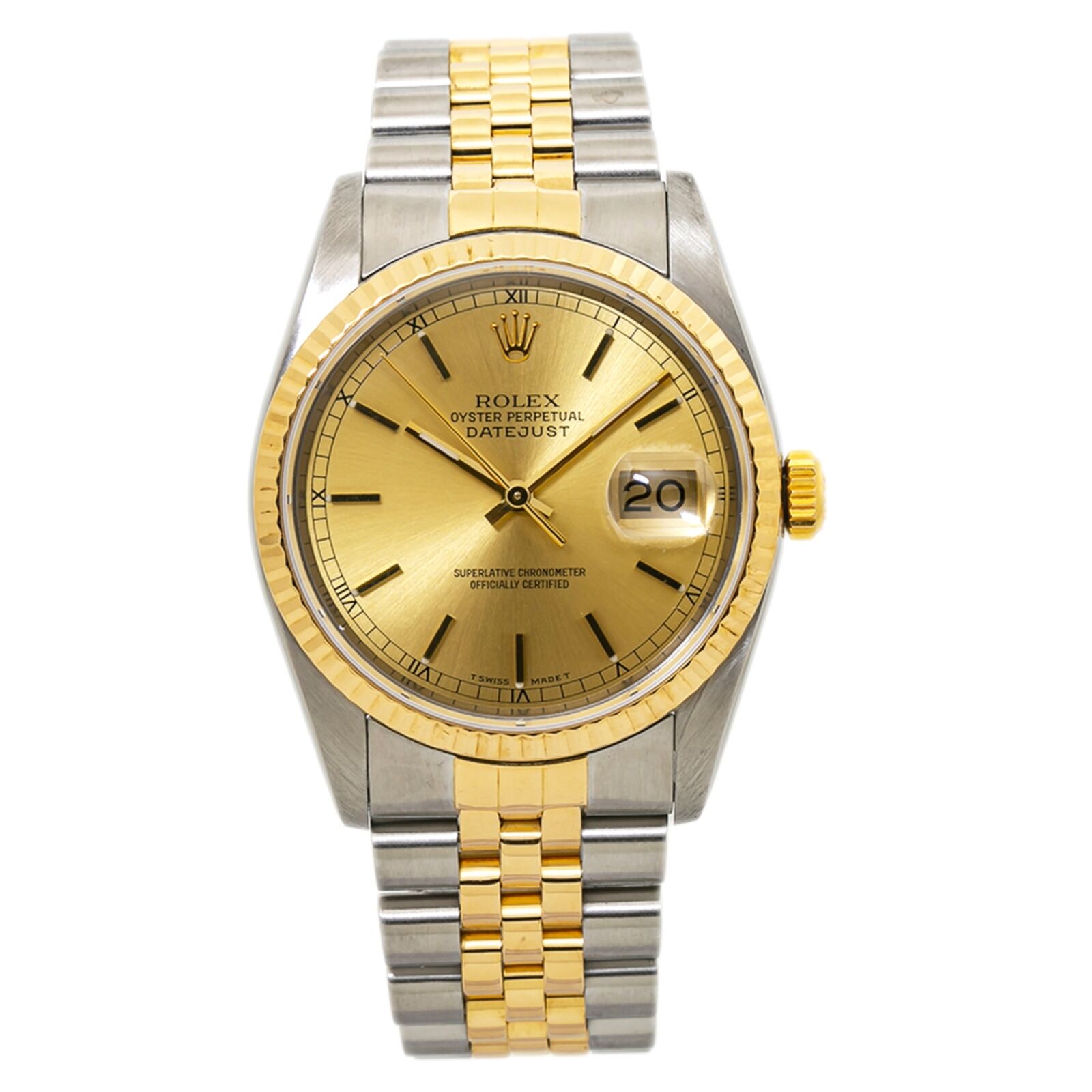 Rolex Datejust Automatic Men Watch 18K TwoTone Jubilee Champagne Dial 36mm