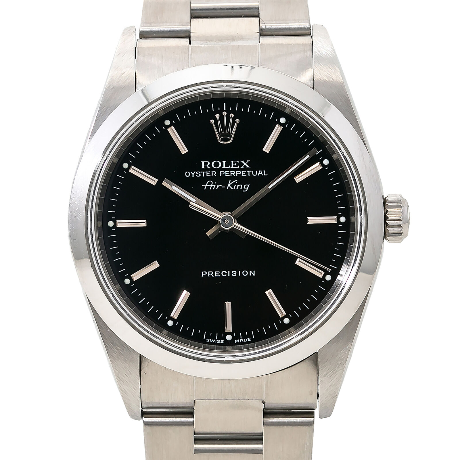 Rolex Air King   Automatic Watch Stainless Black Dial 34MM