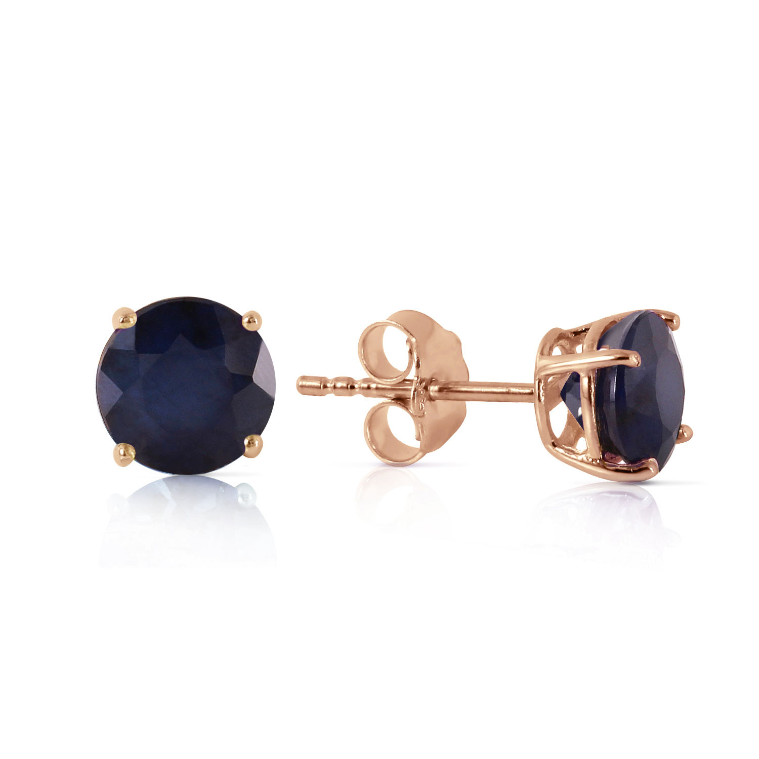 0.95 CTW 14K Solid Rose Gold Petite Sapphire Stud Earrings