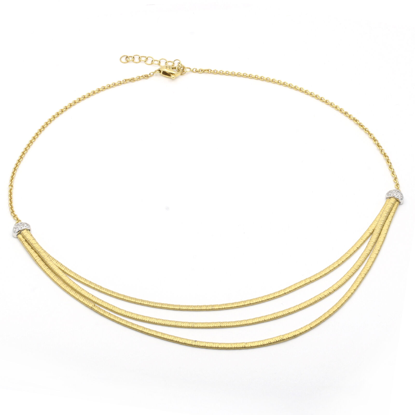Women's Marco Bicego Cairo 3-Layer Diamond Necklace in 18k Yellow Gold