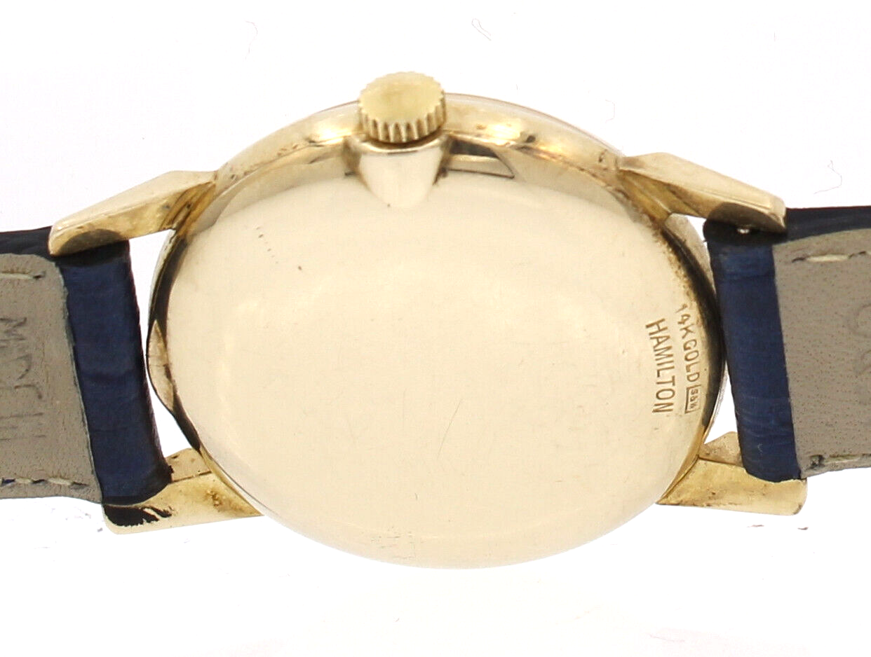 Vintage HAMILTON 14k Yellow Gold Manual Wind Round 30mm Mens  display picture 2
