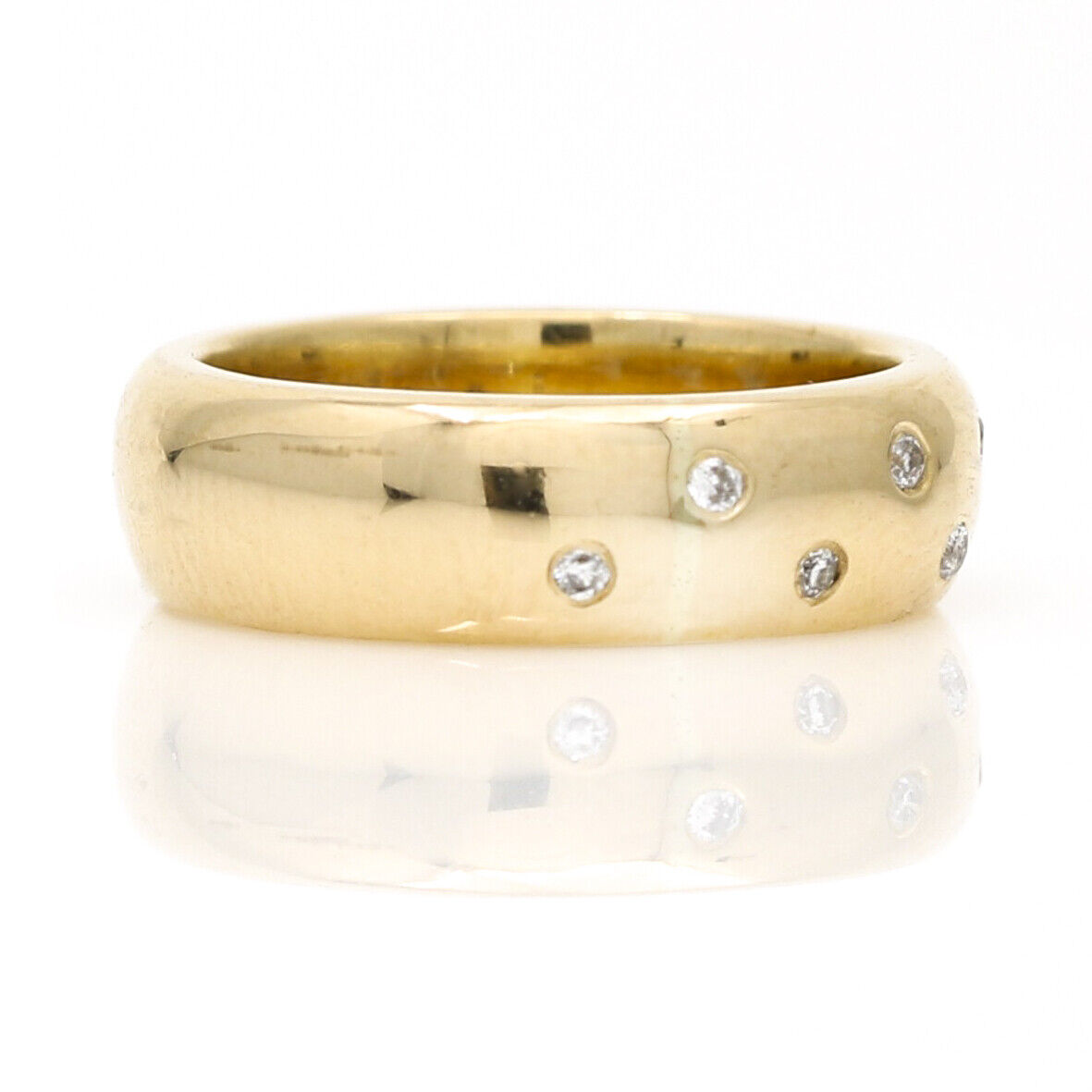 Women's Diamond Band Ring in 18k Yellow Gold for Pinky or Petite