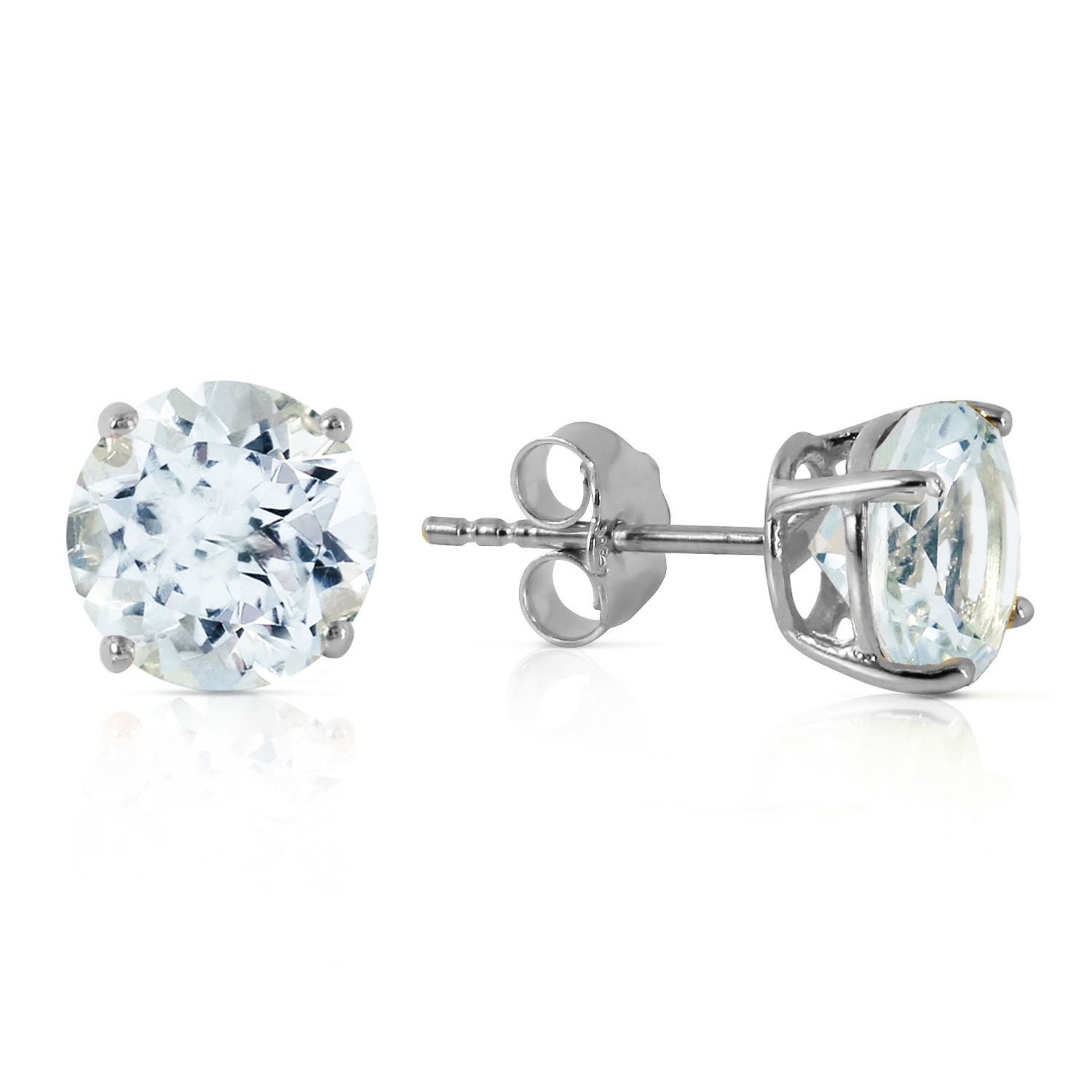 3.1 CTW 14K Solid White Gold Love We Share Aquamarine Earrings