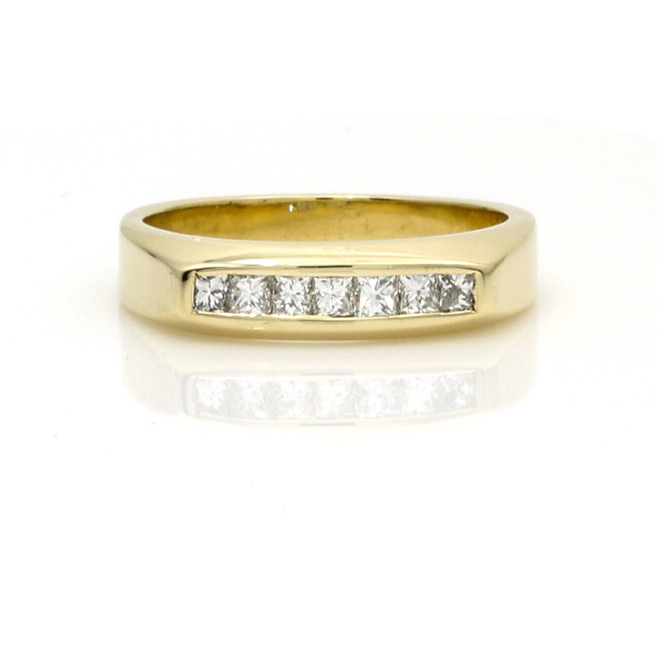 Men's Princess-Cut Diamond Channel Band Ring