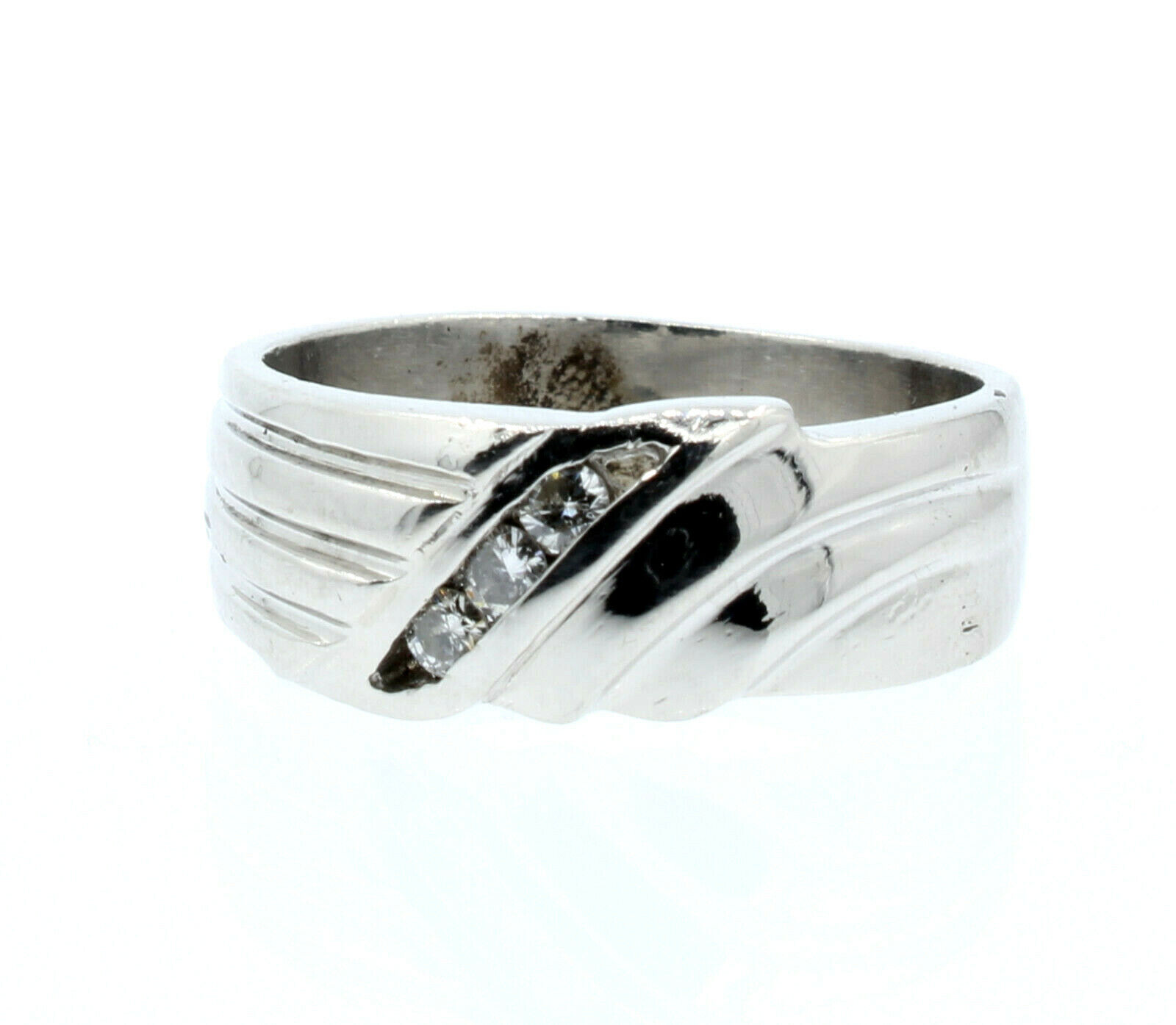 PLATINUM 950  DIAMONDS 19 GRAMS MENS RING BAND SIZE 11