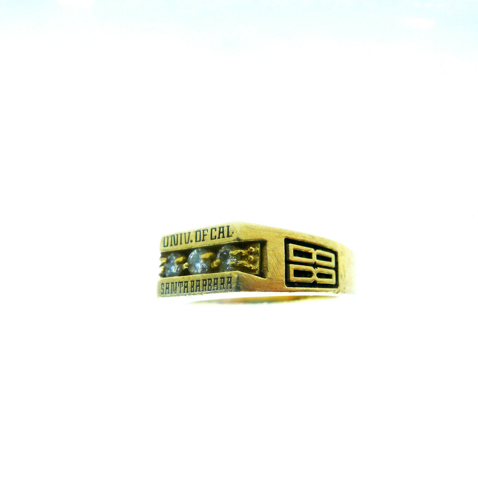 14k Yellow Gold UC Santa Barbara 1988 Diamond Ladies School Ring