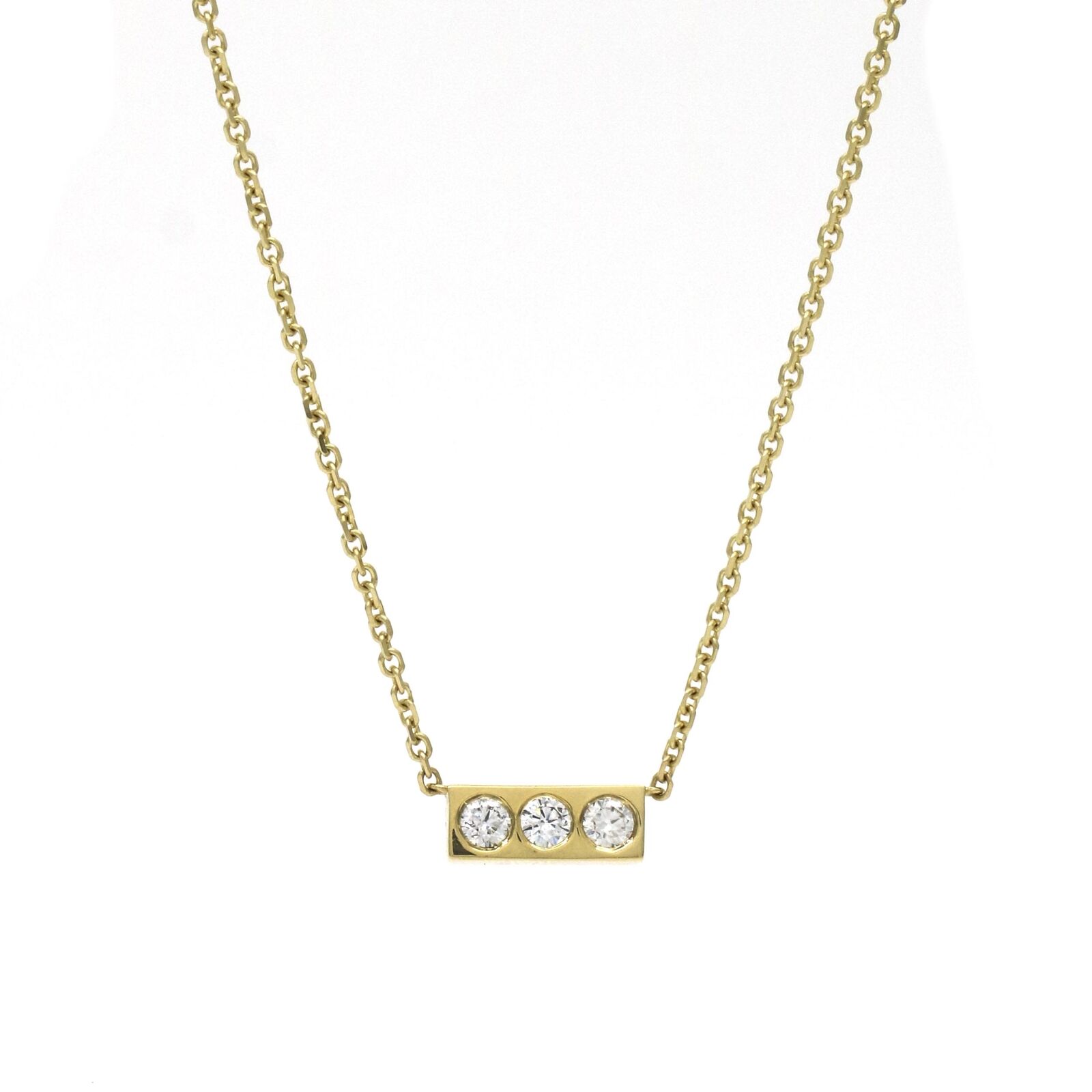 Jennifer Rivera Minimo Diamond Bar Necklace in 18k Yellow Gold