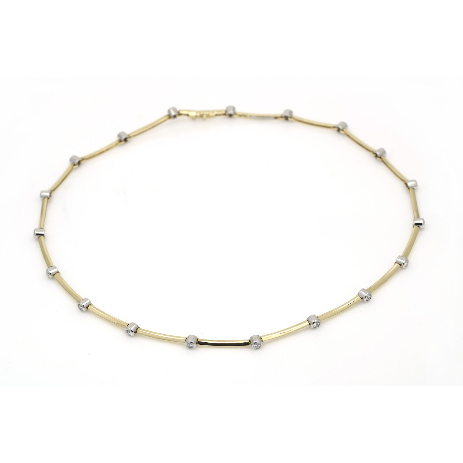 Tiffany  Co. Diamond Station Bar Link Necklace