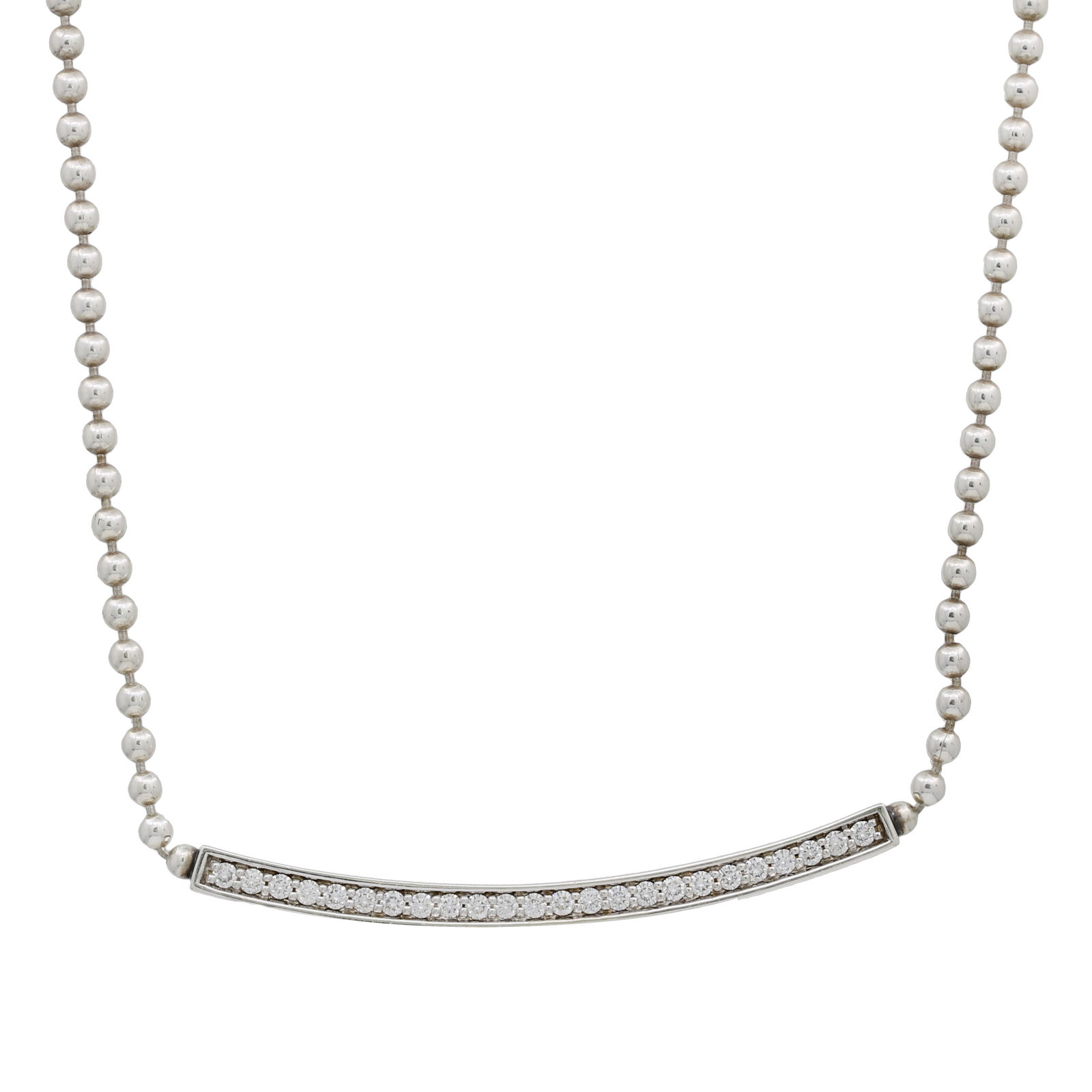 Lagos Caviar Spark Large Bar Station Diamond Beaded Necklace