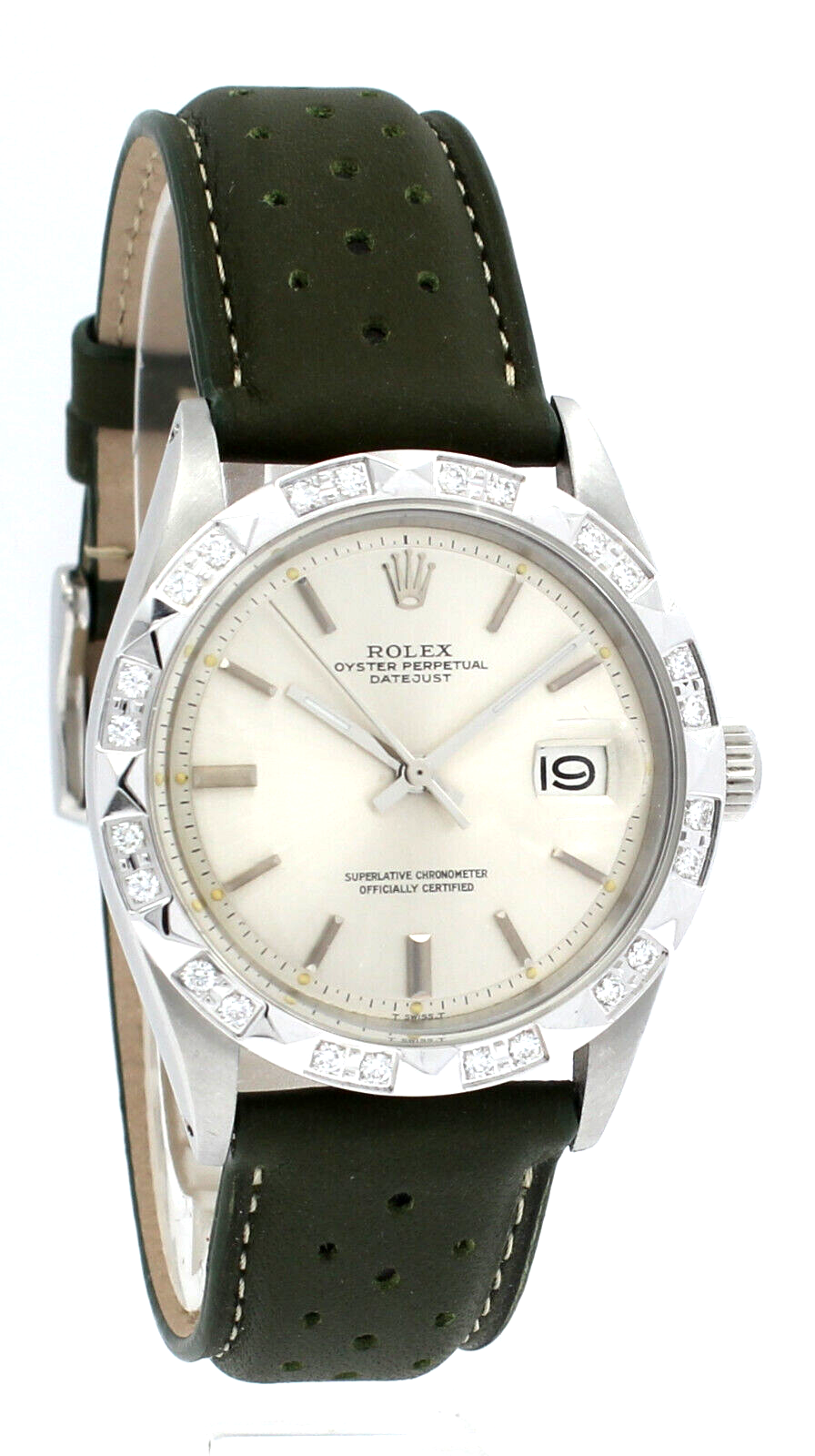 Mens Vintage ROLEX Oyster Perpetual Datejust 36mm Silver Dial Watch