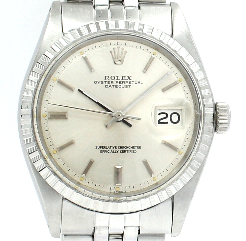 Mens Vintage ROLEX Oyster Perpetual Datejust 36mm Jubilee Stainless Steel Watch