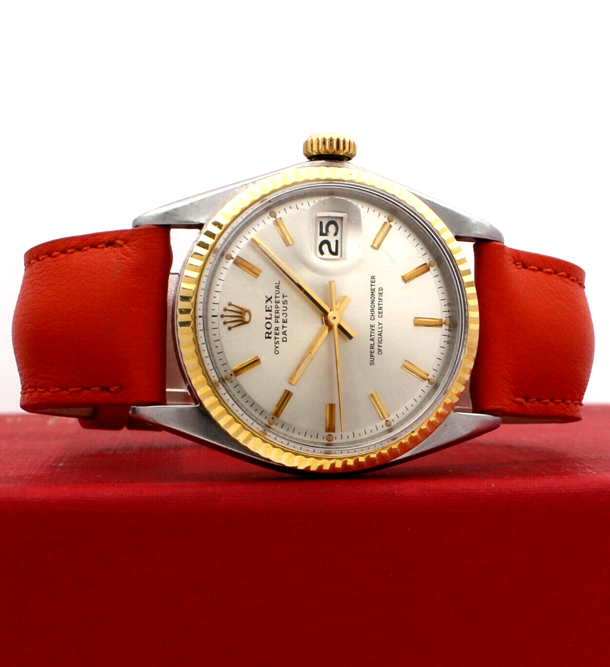 Vintage ROLEX Oyster Perpetual Datejust 36mm Silver Dial Gold and Steel