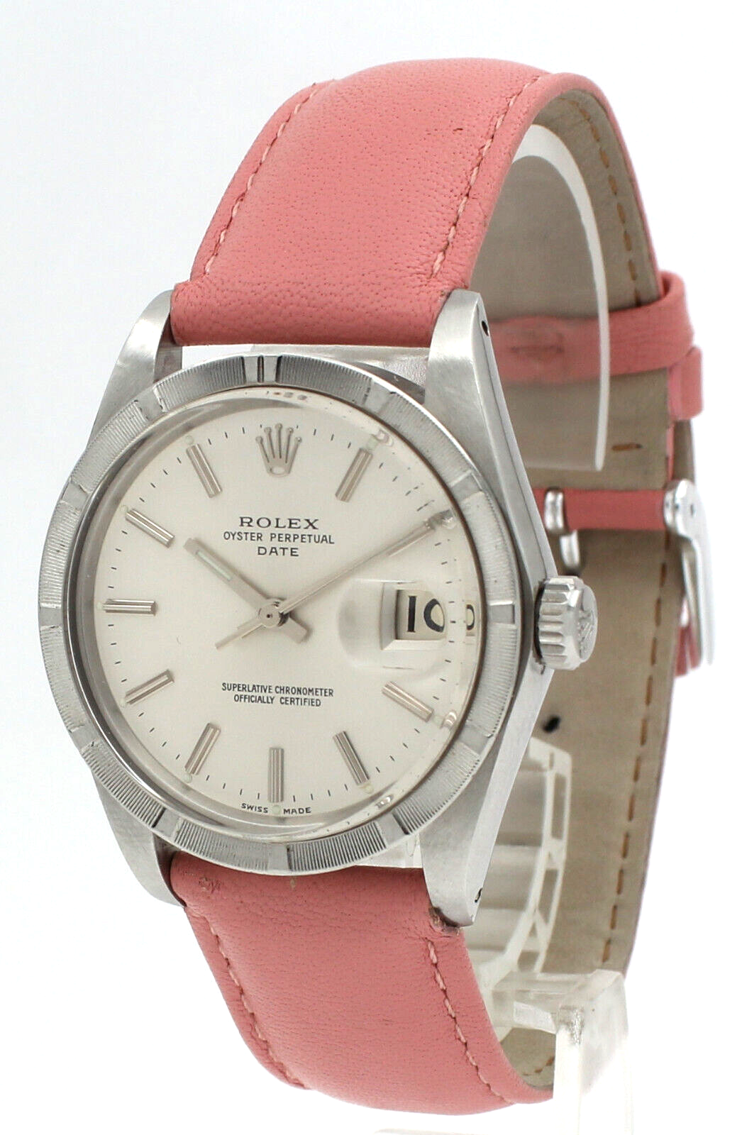 Mens VINTAGE Rolex Oyster Perpetual Date Stainless Steel Silver Dial 34mm Watch