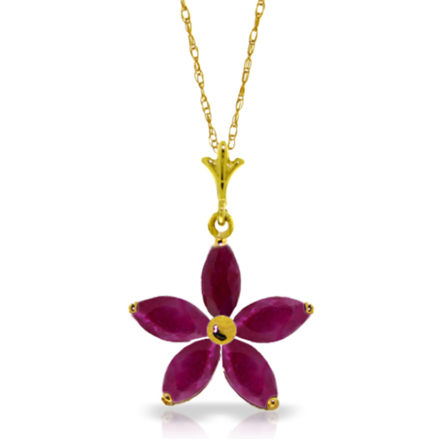 1.4 CTW 14K Solid Gold Festival Of Hope Ruby Necklace