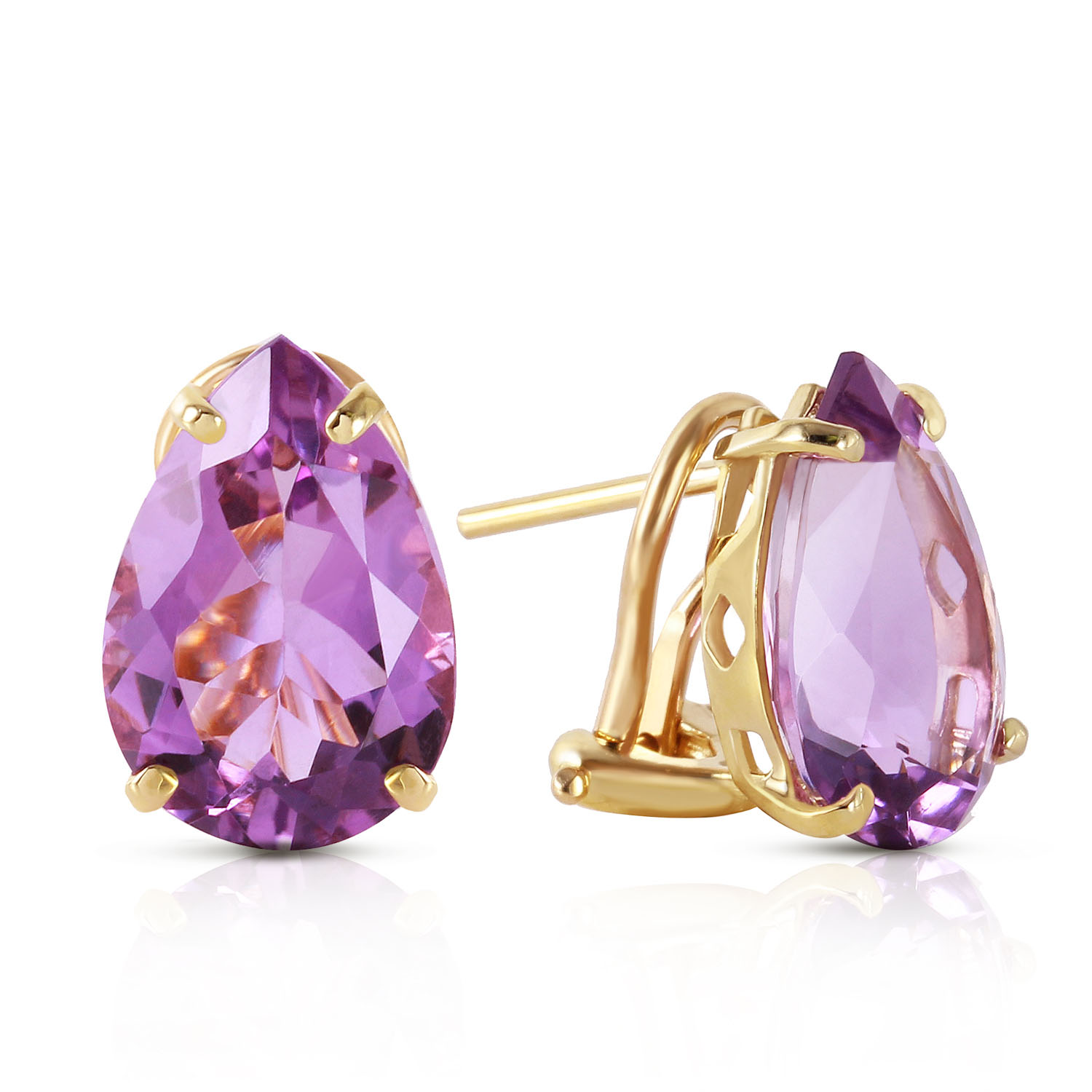 10 CTW 14K Solid Gold Inspiration Amethyst Earrings
