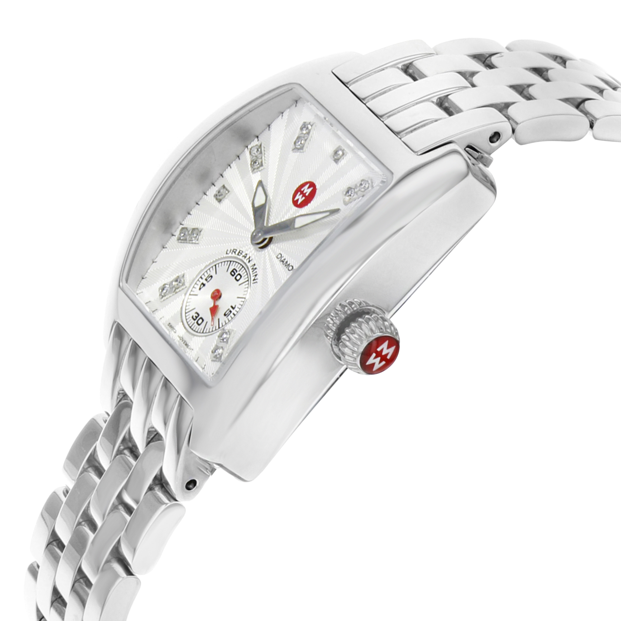 Michele Urban Mini Watch MW02A00A0001 With  team patent leather Band Swiss Michele Mini Urban Diamond Watch & $700 Upgraded Diamond  main image 2