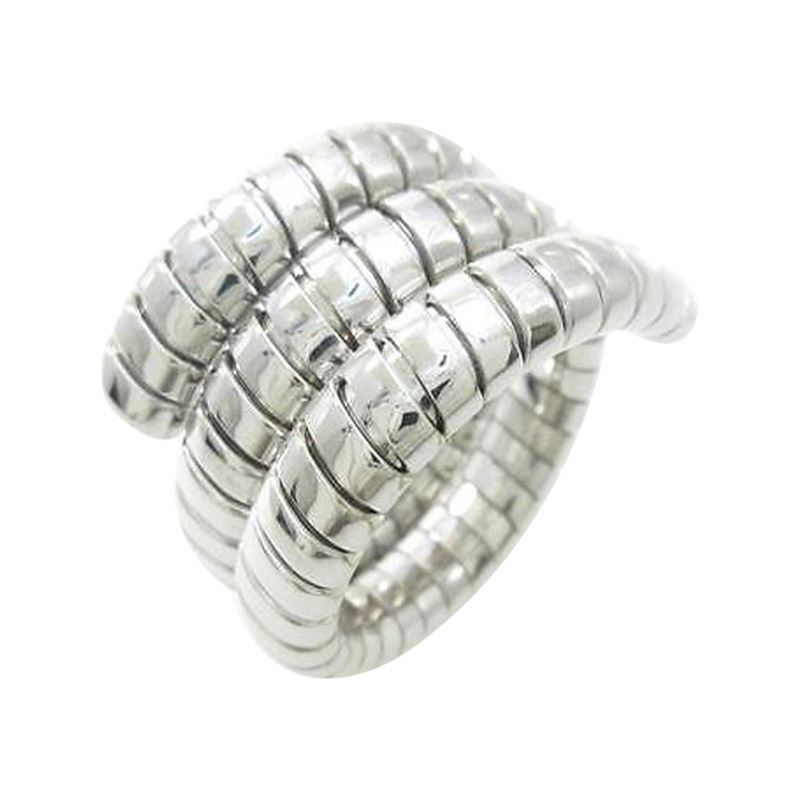 Bulgari 750 White Gold Tubogas Ring 