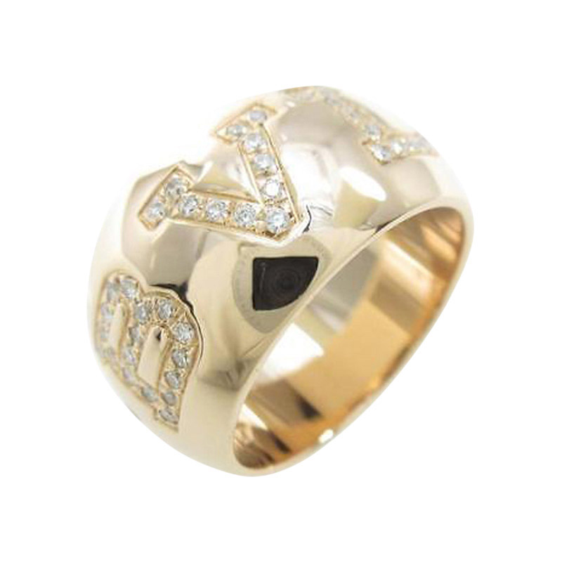 Bulgari 750 Pink Gold Monorogo Ring 