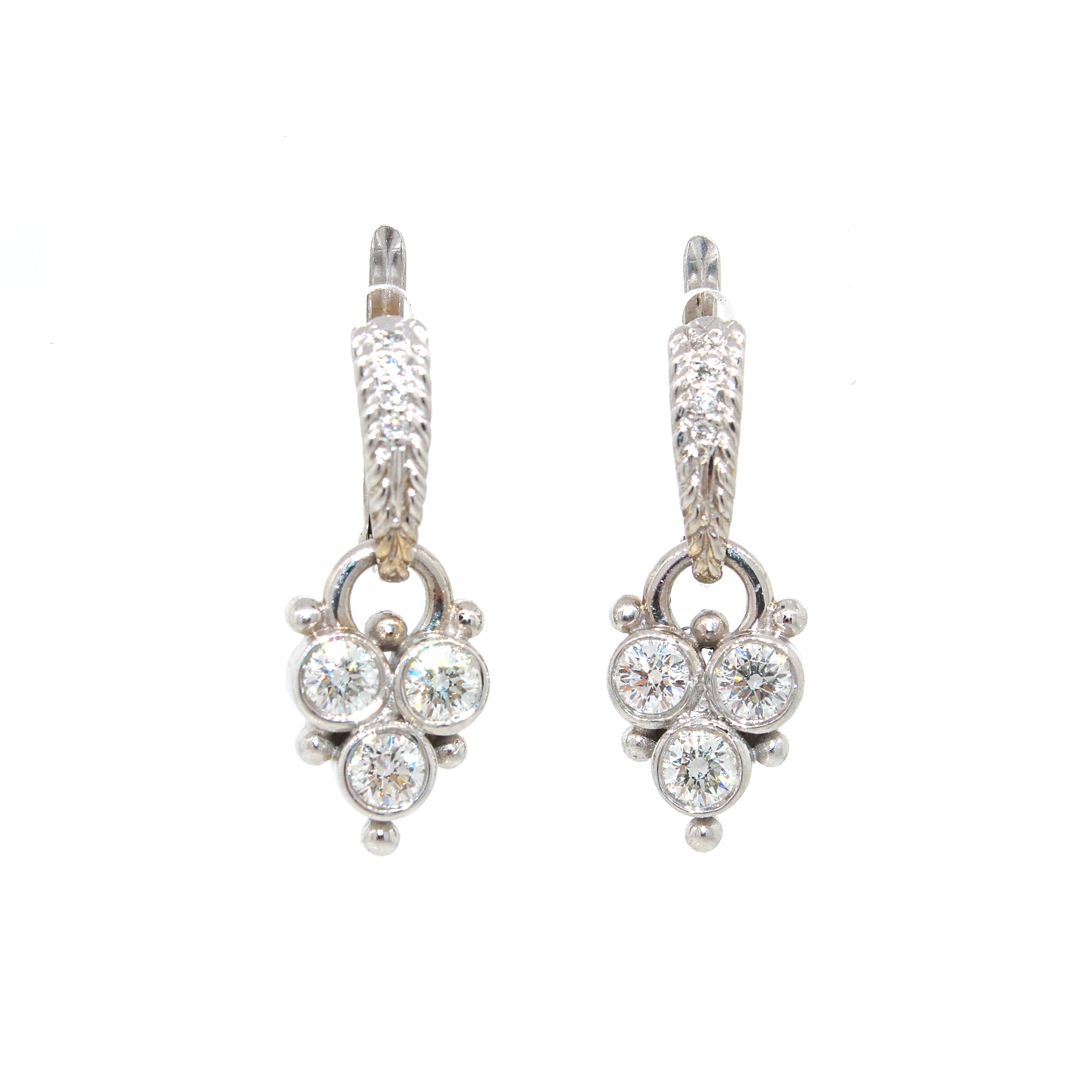 Diamond Drop Huggie Earrings