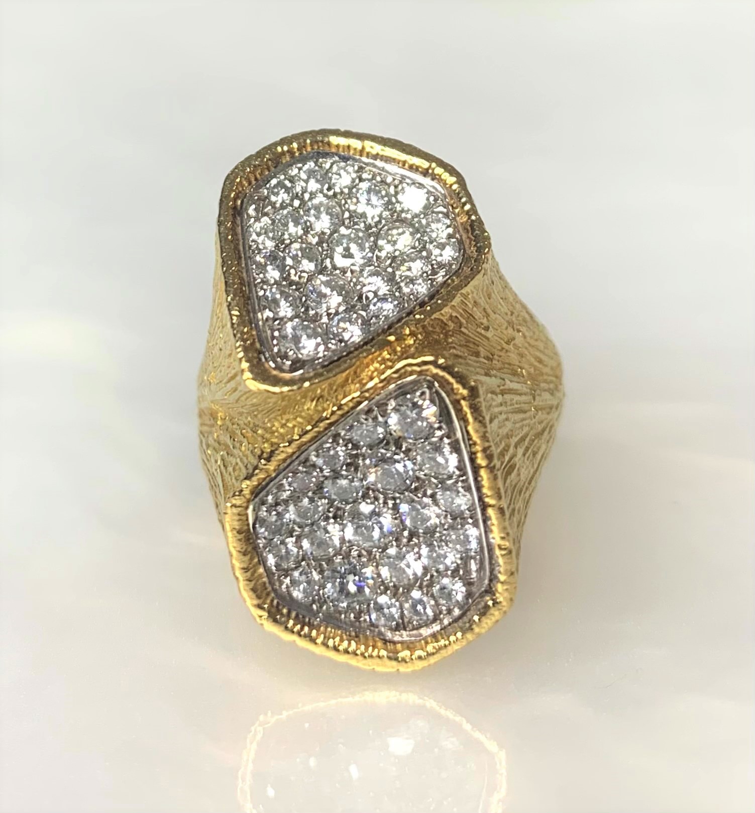 18K Yellow Gold Diamond Statement Ring