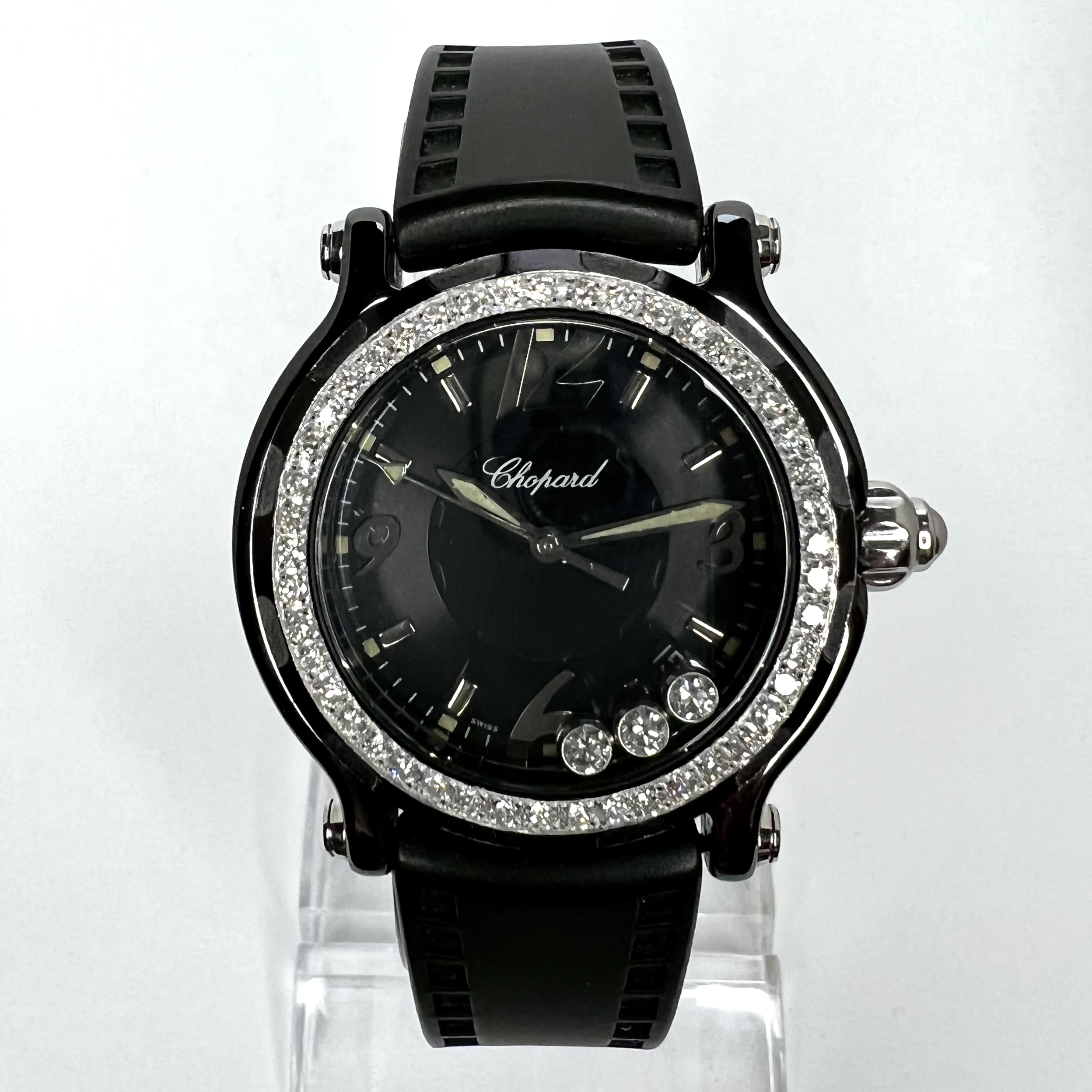 CHOPARD LMD EDIT. 1264/3000 Steel 38mm Watch 3 Floating DIAMONDS + 1.08TCW Custom Diamonds