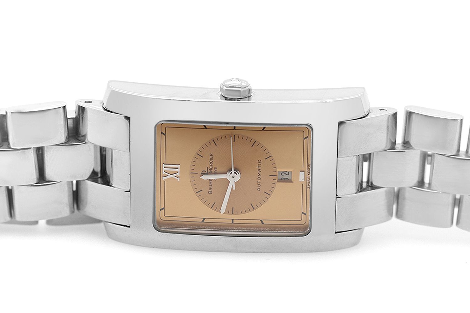 Baume  Mercier Hampton Stainless Steel Silver Quartz Unisex Gold Dial Watch