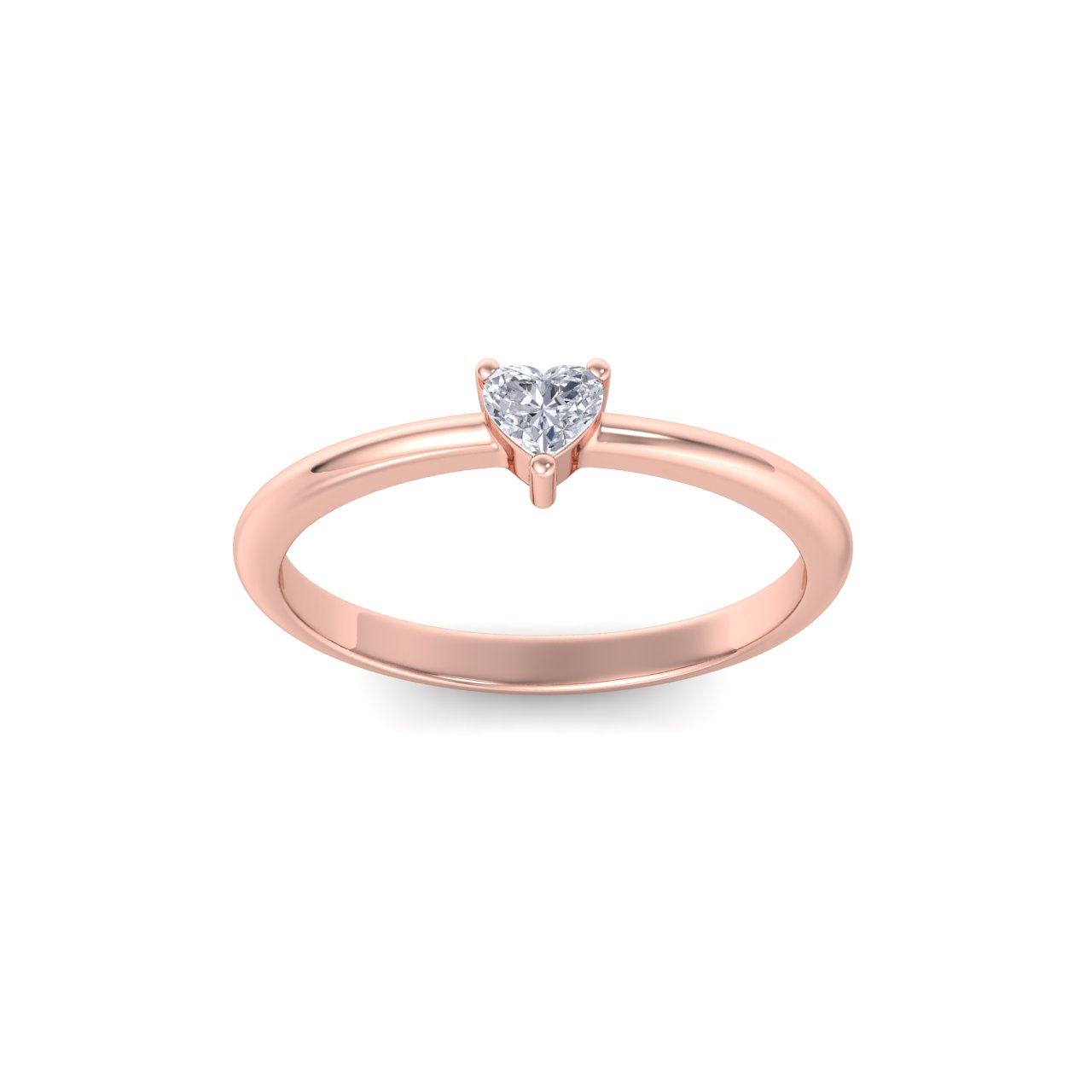 GLAM ® Heart shaped petite diamond ring in 14K gold with white diamonds of 0.25 ct in weight