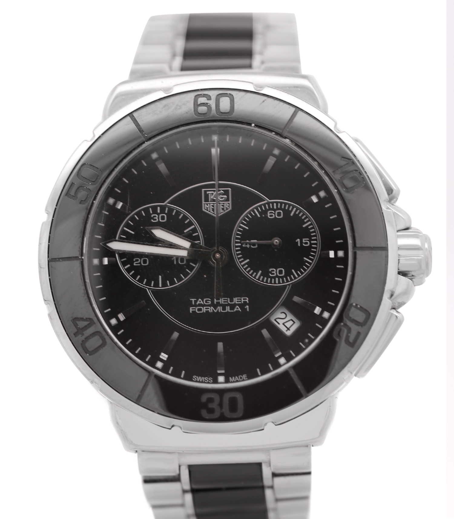 TAG Heuer Women's 'Formula 1' Stainless Steel Black Ceramic Chronograph Watch
