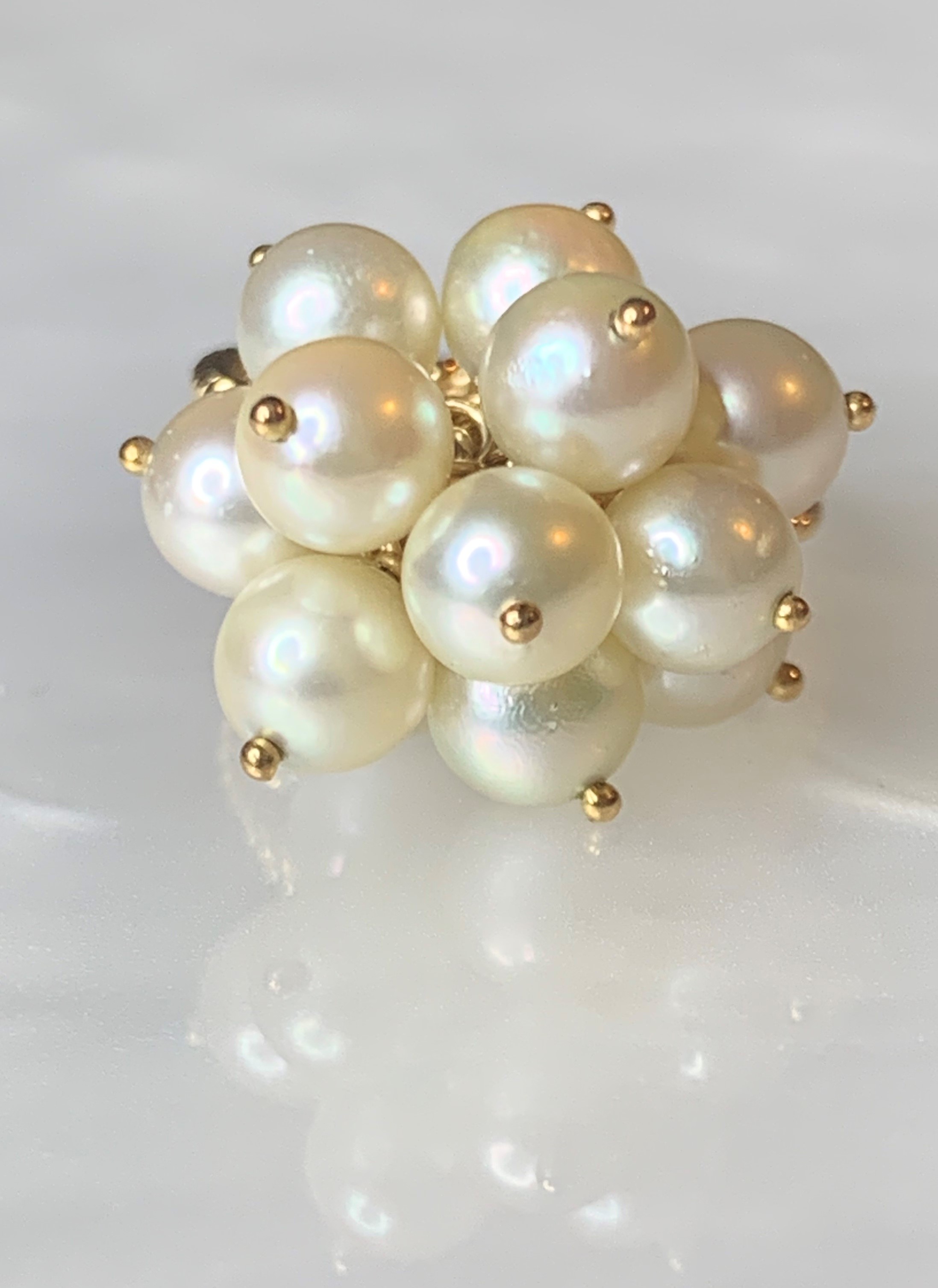 18K Yellow Gold Pearl Ring