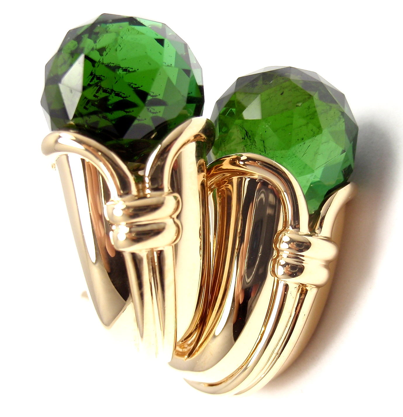 Bulgari 18K Yellow Gold Faceted Tourmaline Earrings