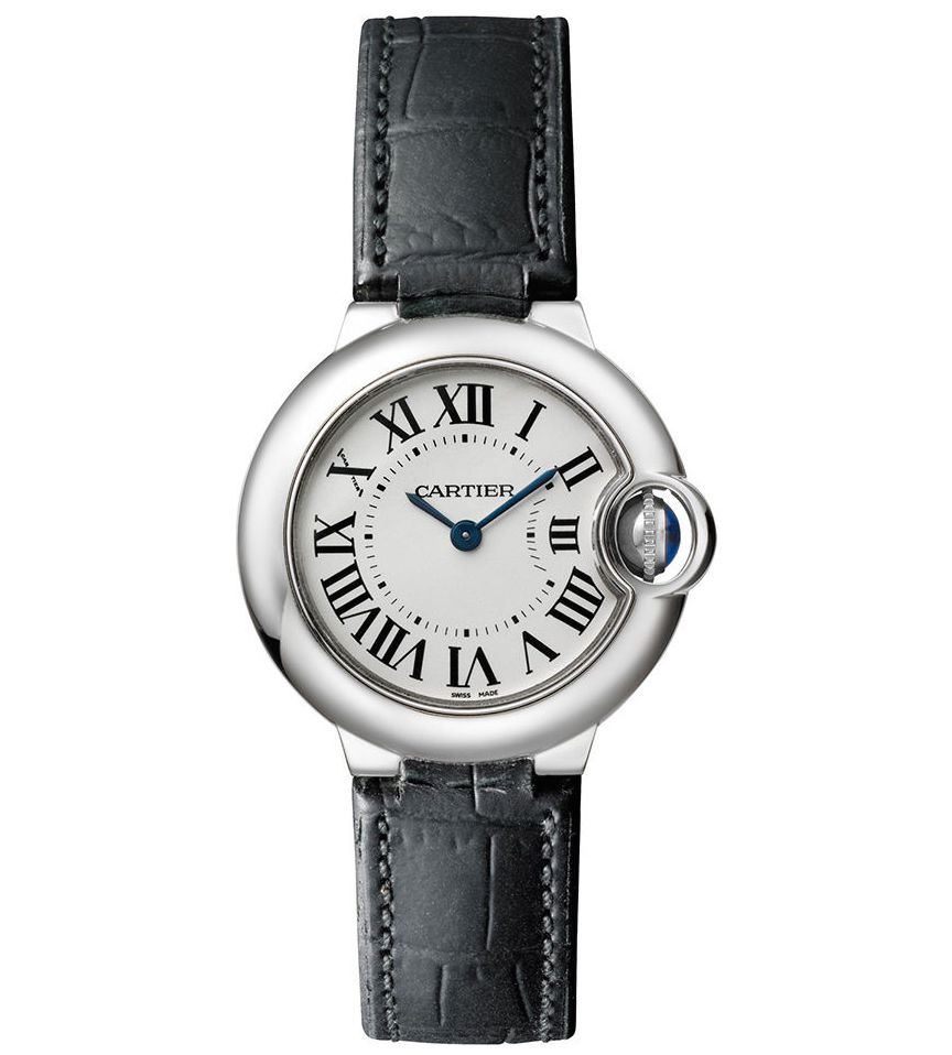 Cartier Ballon Bleu 28mm w69018z4 Stainless Steel Quartz Leather Watch