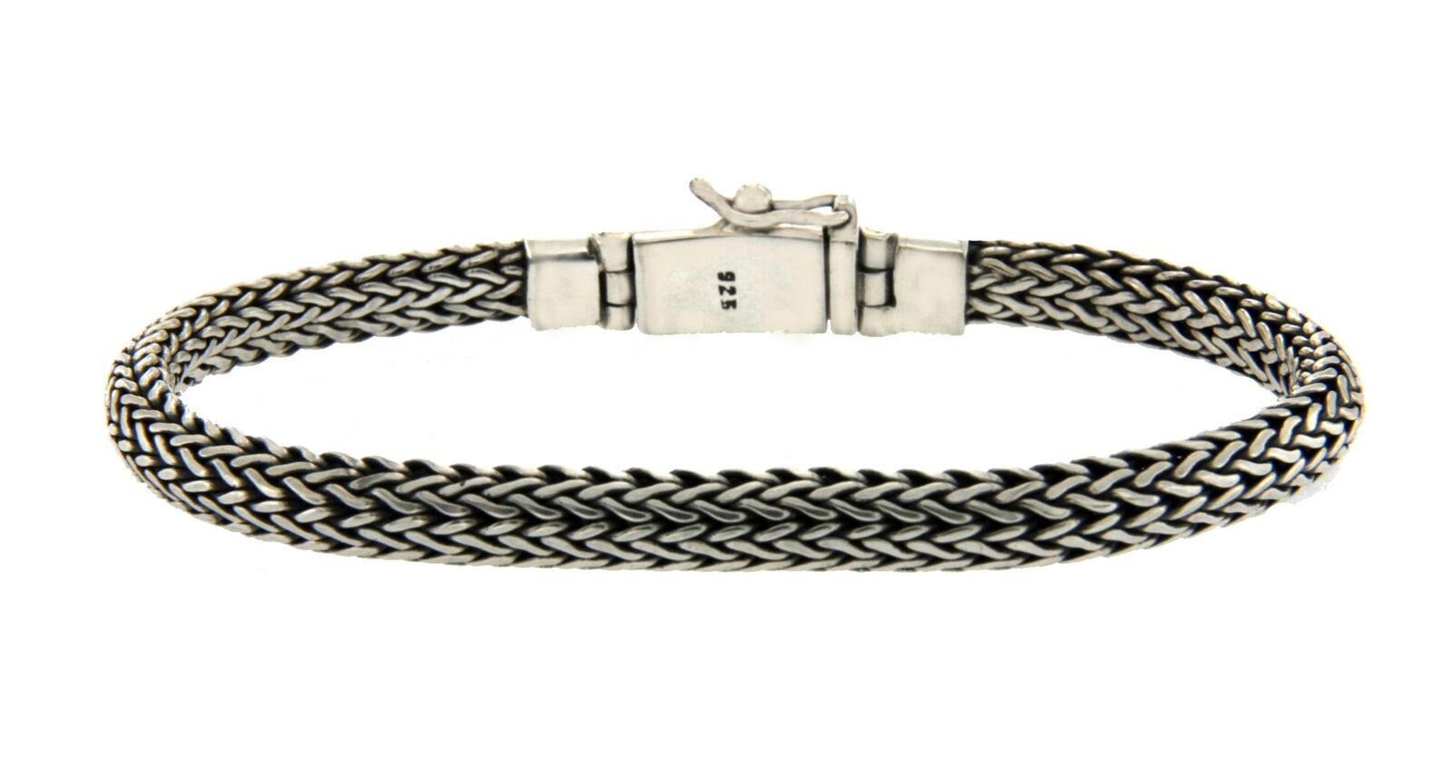 Handmade Unisex 925 Sterling Silver Bali Tula Bracelet Size
