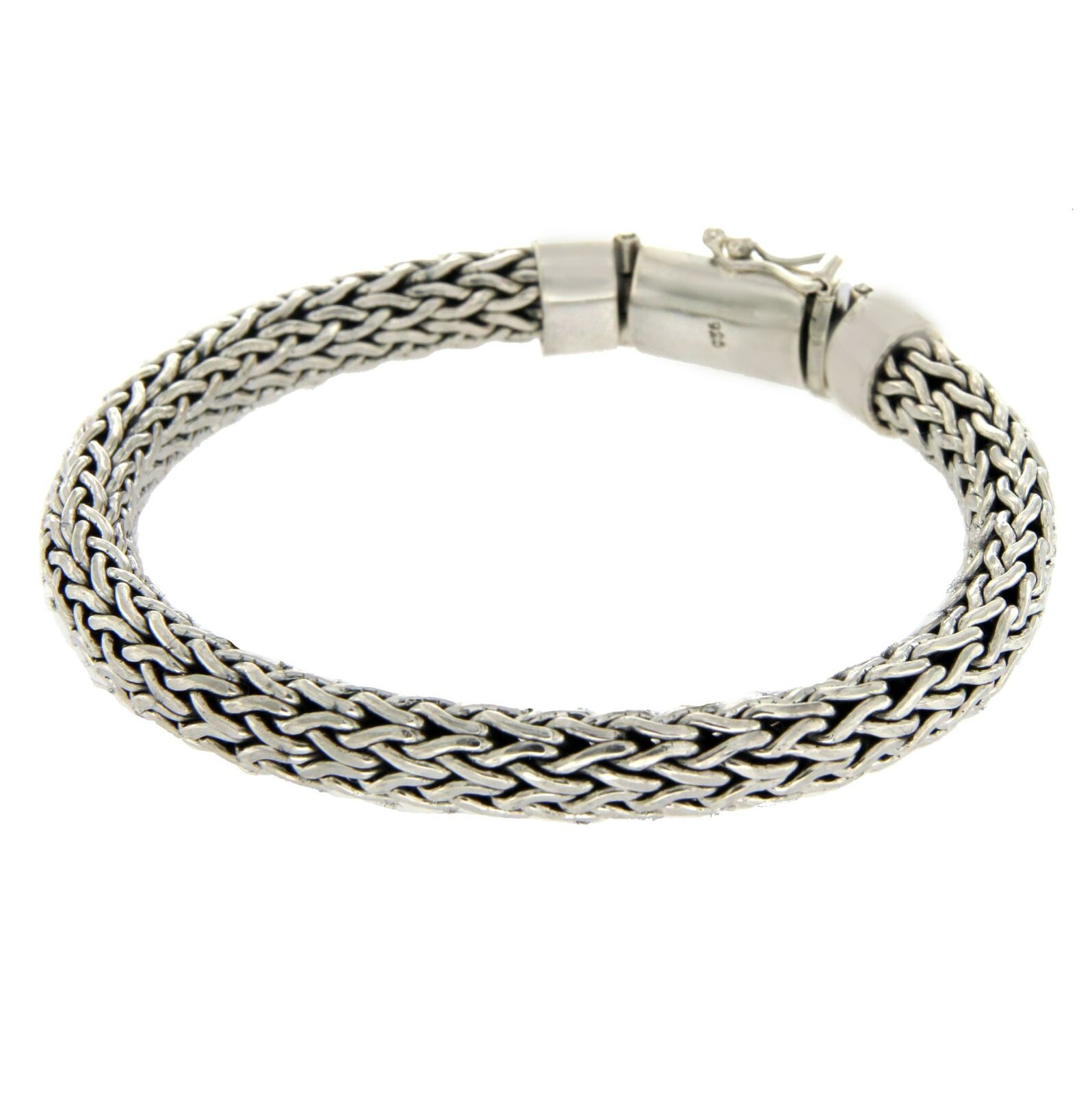 Handmade Unisex 925 Sterling Silver Bali Tula Woven 7 mm Bracelet Size 7.5"-8"-8.5"»B55