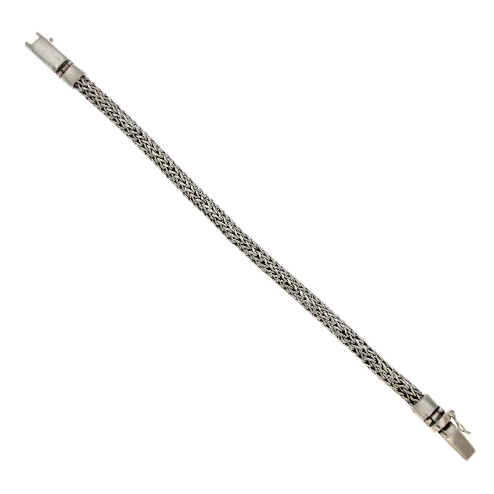 Handmade Unisex 925 Sterling Silver Bali Tula Woven 6 mm Bracelet Size