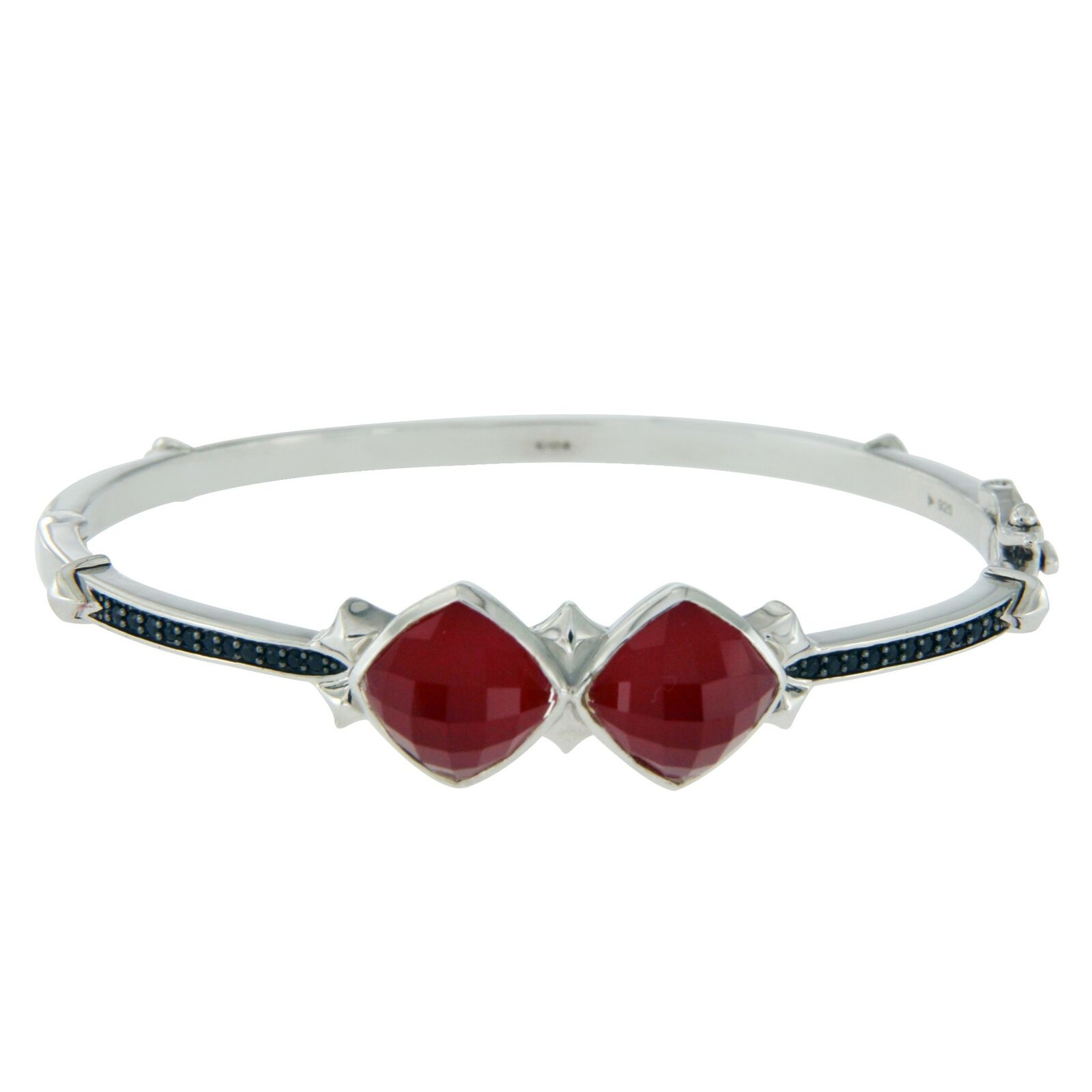 Stephen Webster 925 Silver Red Coral  Black Sapphire Haze Bracelet