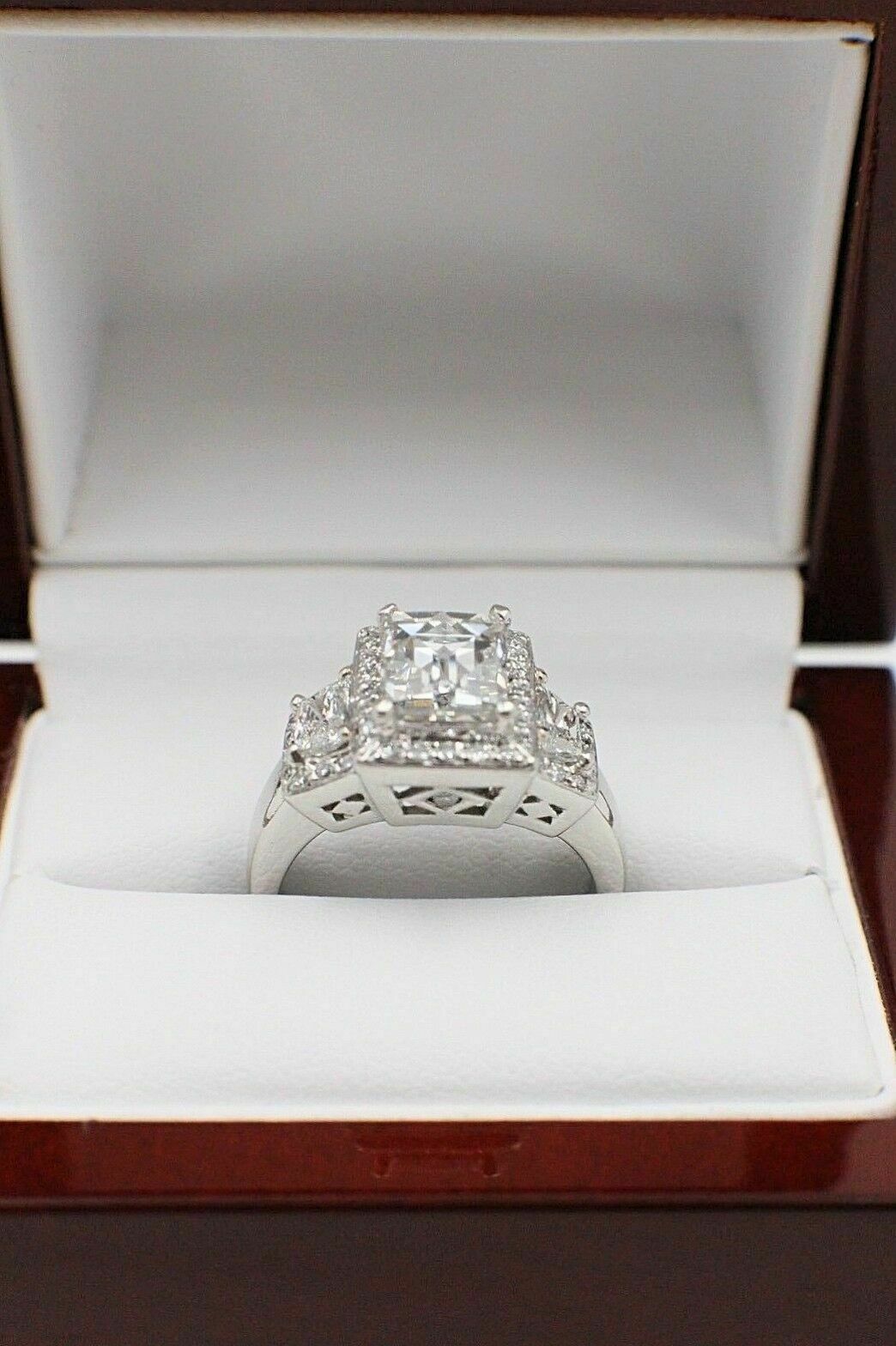 Tycoon Cut Platinum Diamond Engagement Ring 2.42 tcw 3 Stone G SI1 $45,000 Value